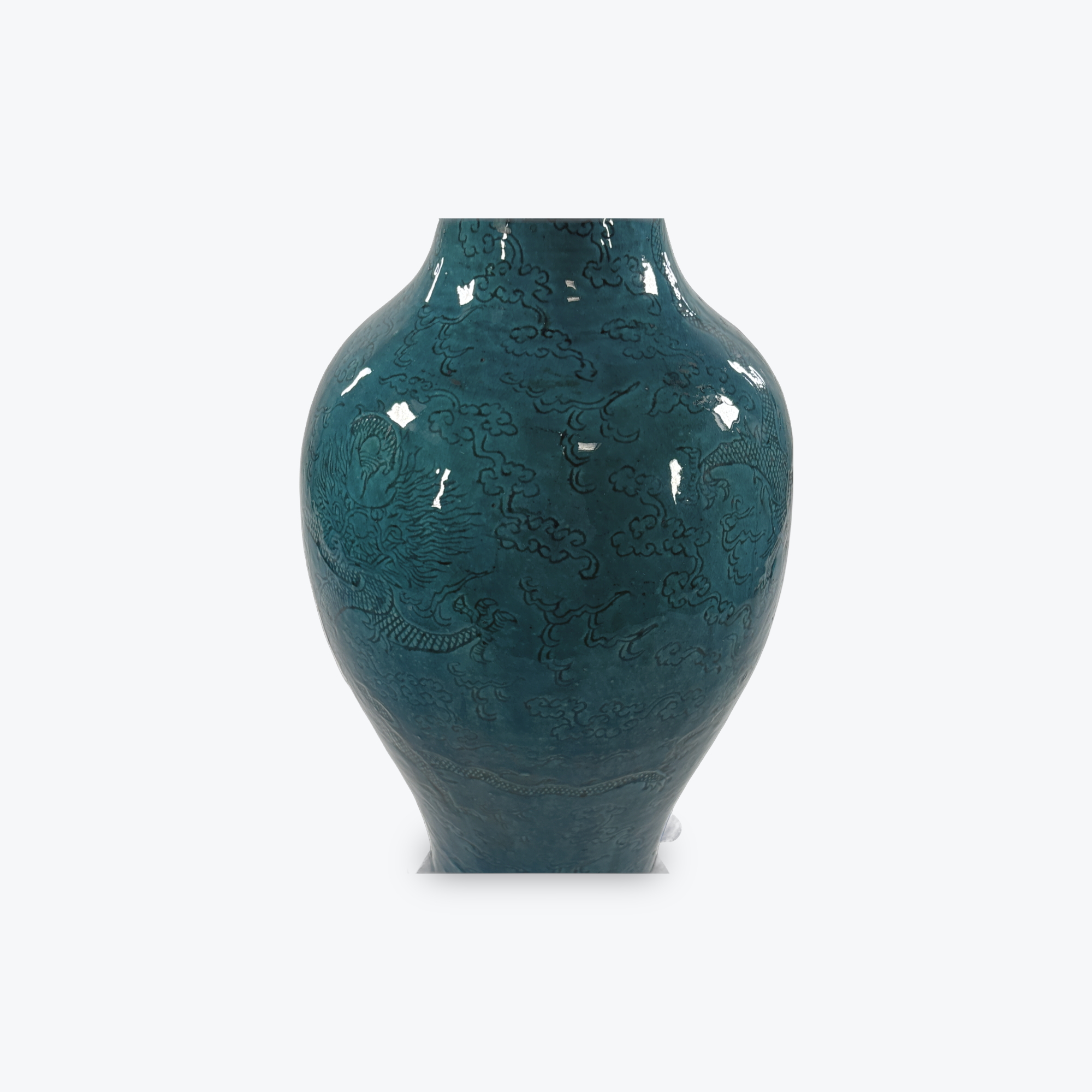 Chinese Aqua Glazed Lamp