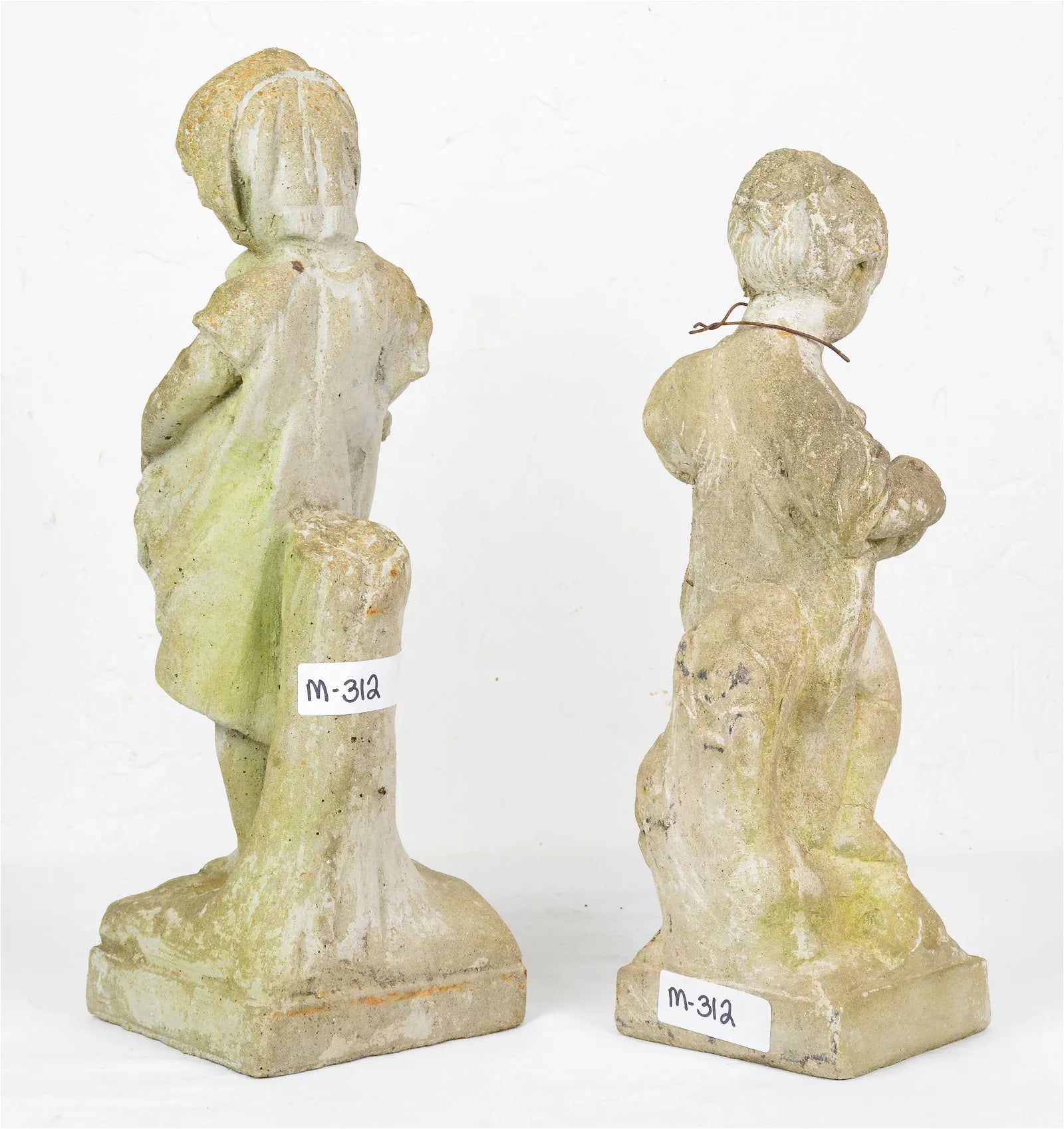 Pair of Small Cast Stone Figures