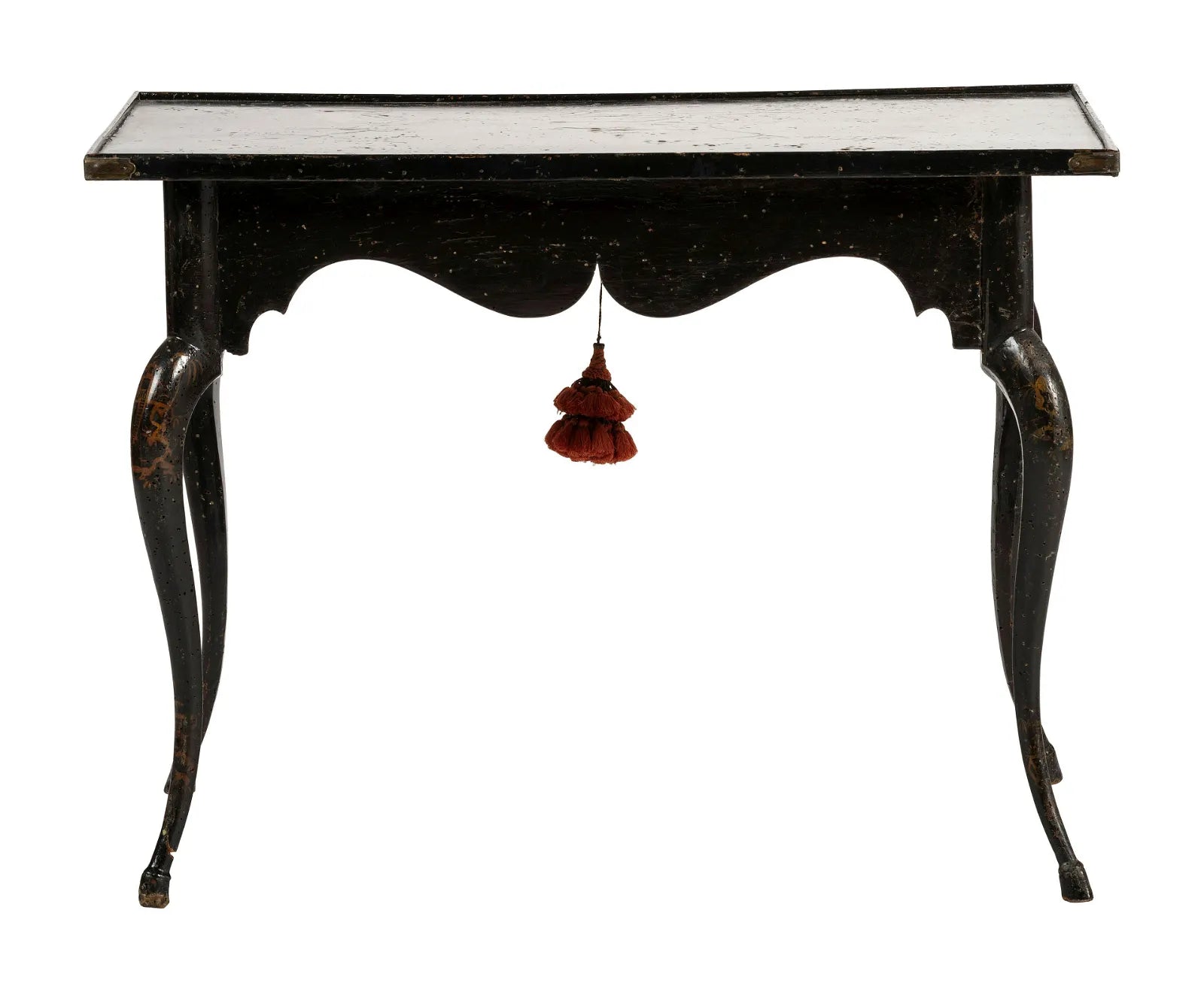 A Continental Black-Japanned Writing Table