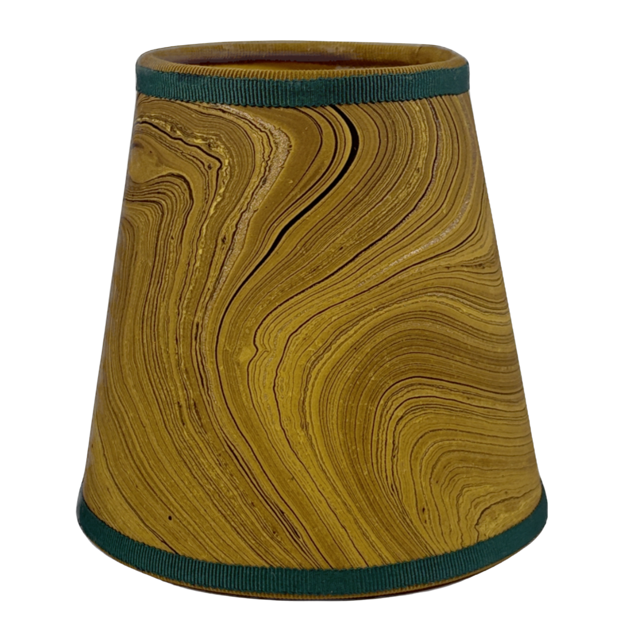 Ochre Marble Shade Cover w/ Green Trim