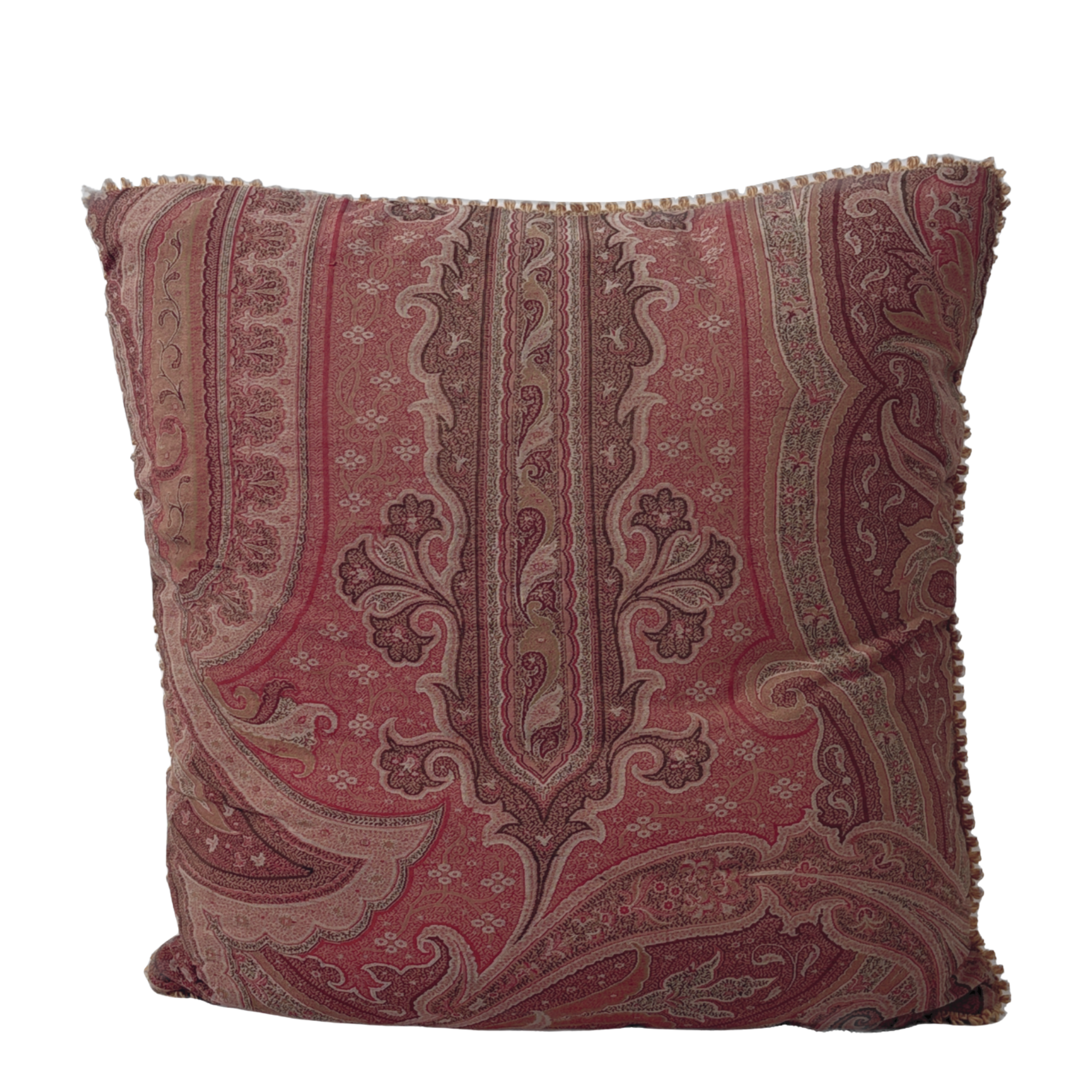 19th century Belle Epoque paisley fragment pillow