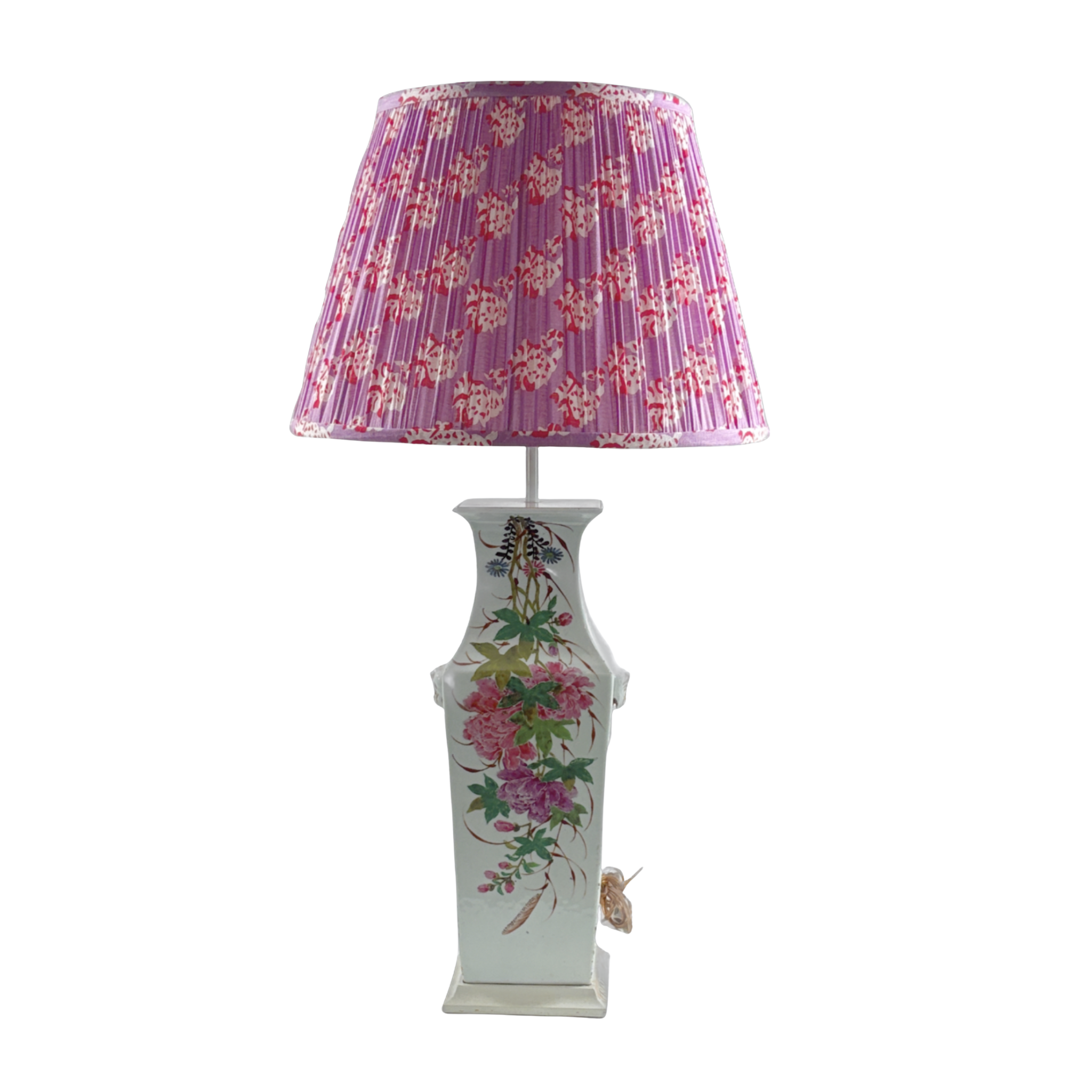 Chinese Antique Famille Rose Porcelain Table Lamp