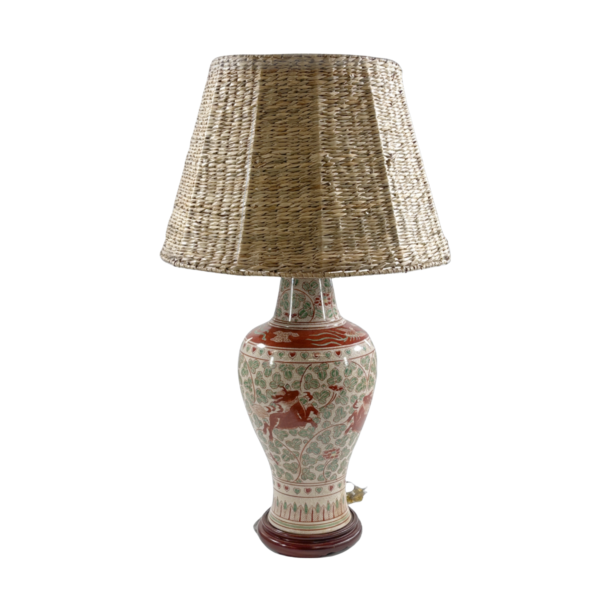 Pair of Chinese Porcelain Baluster Urn Mounted Lamps