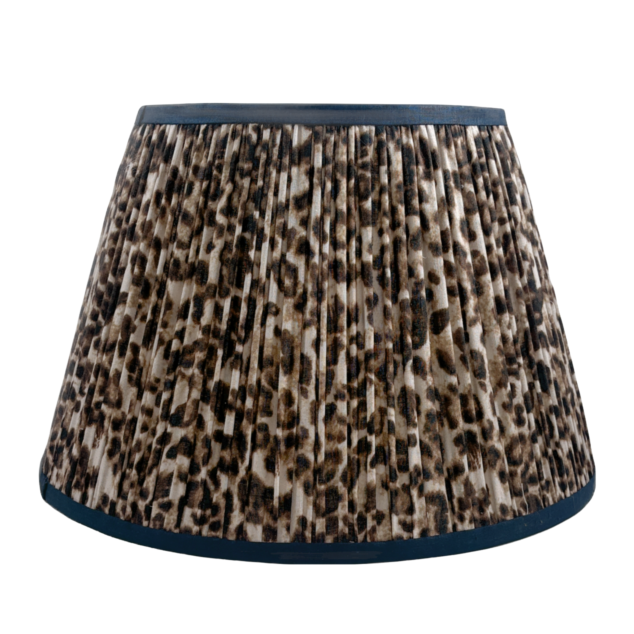 Gathered 18" Leopard Print Lampshade with Contrast trim