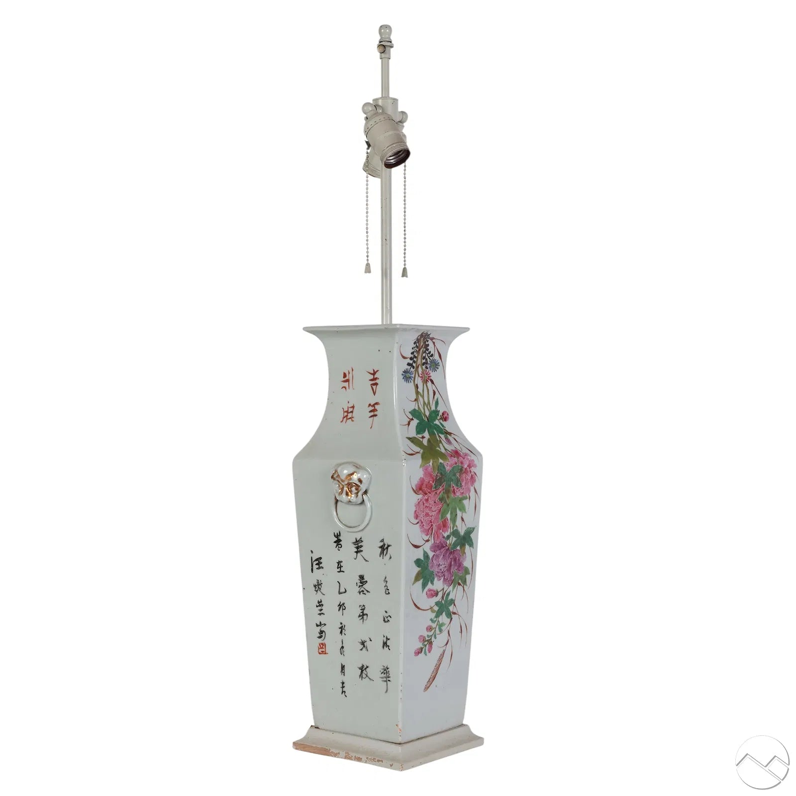 Chinese Antique Famille Rose Porcelain Table Lamp