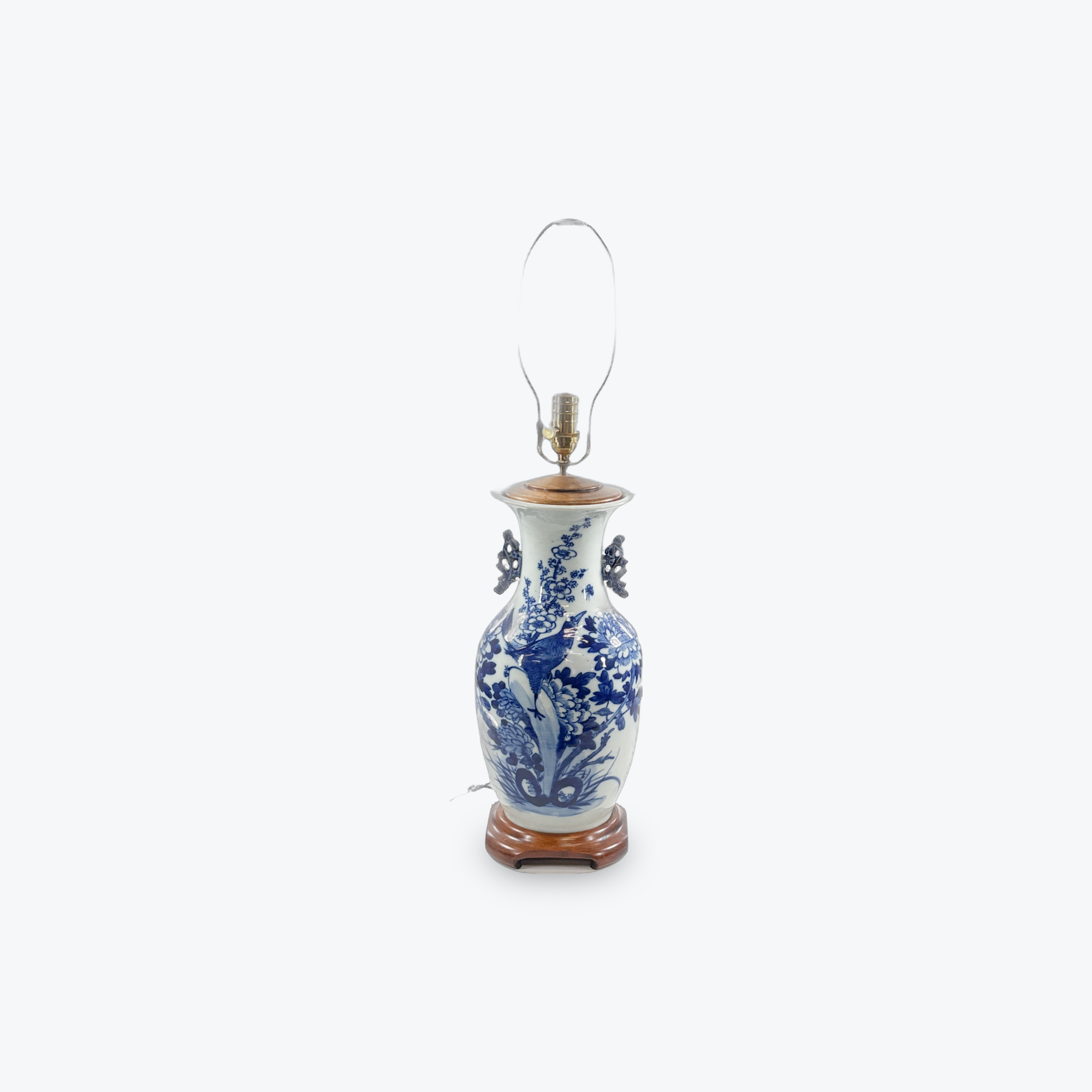 Vintage Blue and White Porcelain Vase Lamp