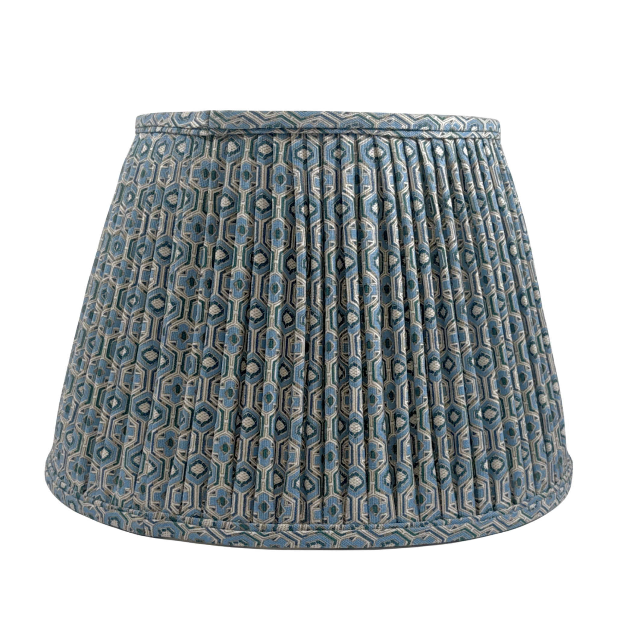 Gathered Prussian Blue Lampshade by Serena Dugan