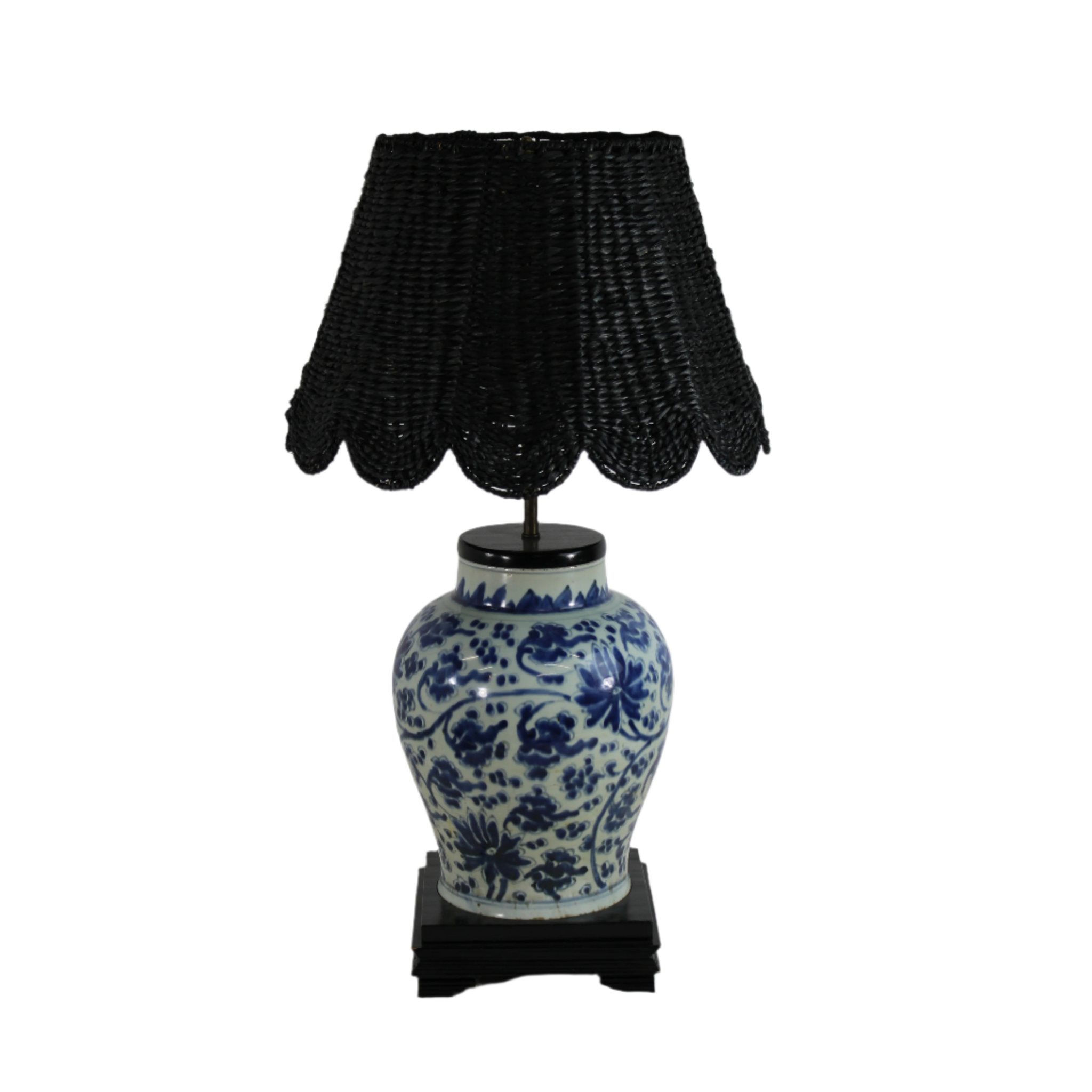 Pair of Chinese Blue and White Porcelain Lamp