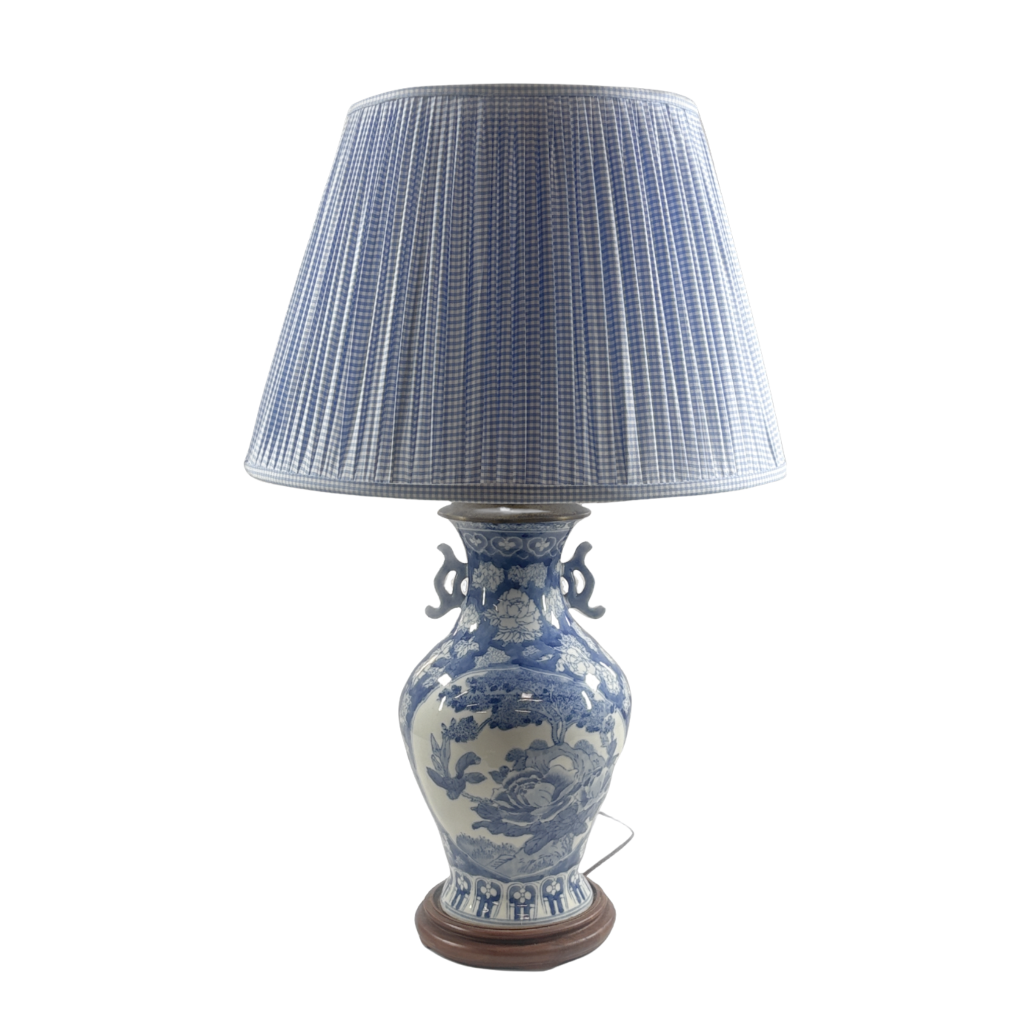 Blue and White Rose Porcelain Lamp