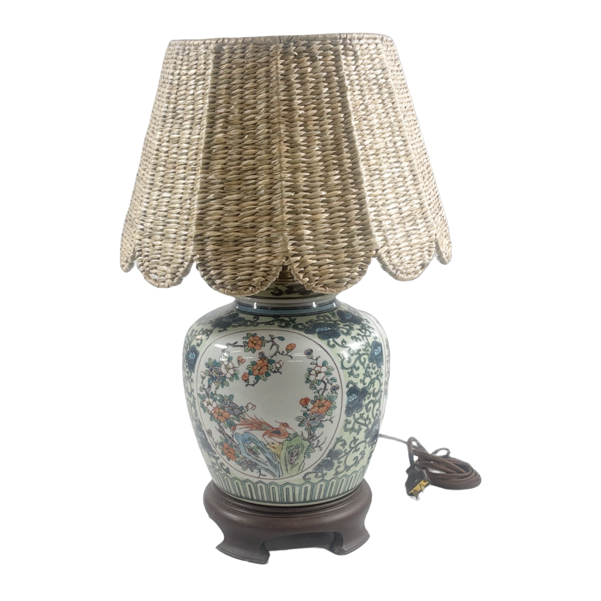 Chinese Floral Vase Lamp