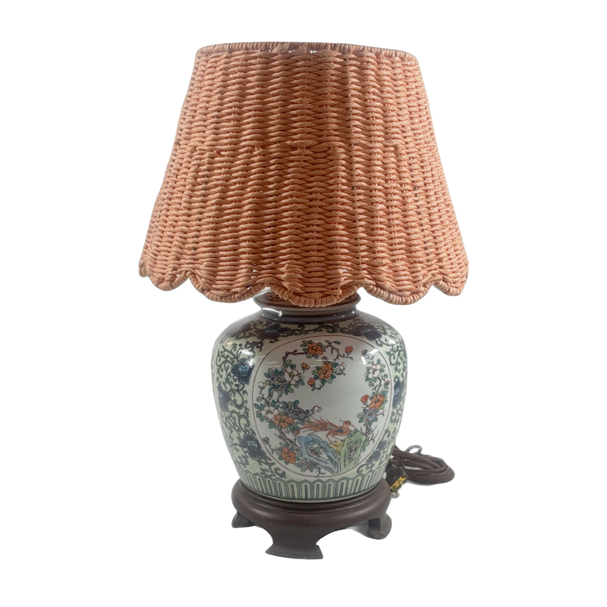 Chinese Floral Vase Lamp