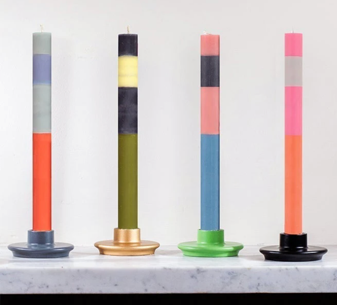 Striped Eco Dinner Candles