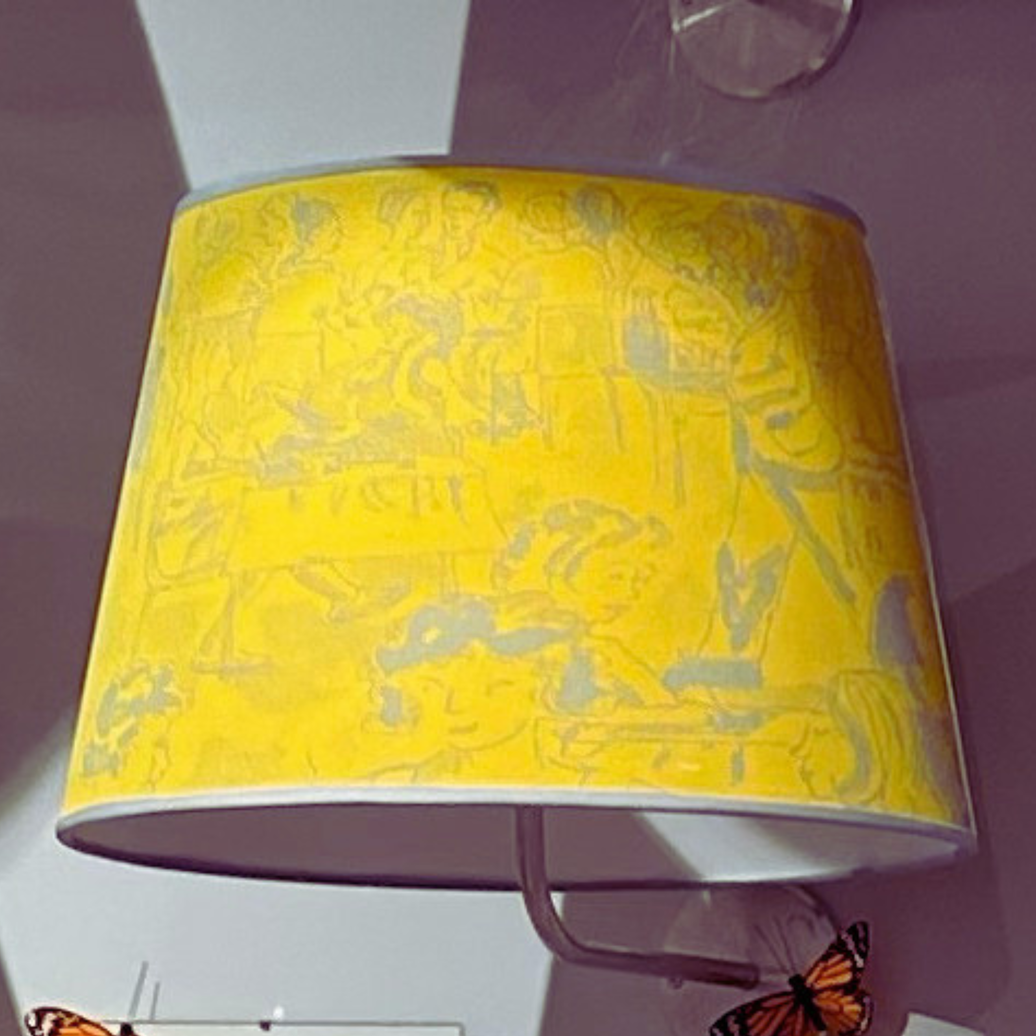 Restaurant on Mustard and Slate Lampshade