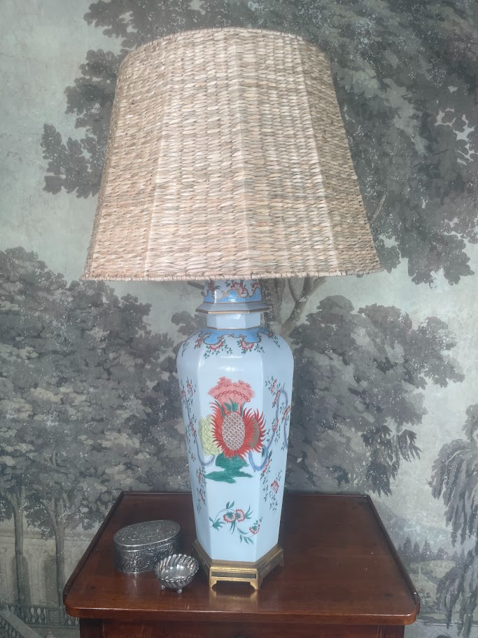 Pair of Chinese Famille Verte Porcelain Lamps
