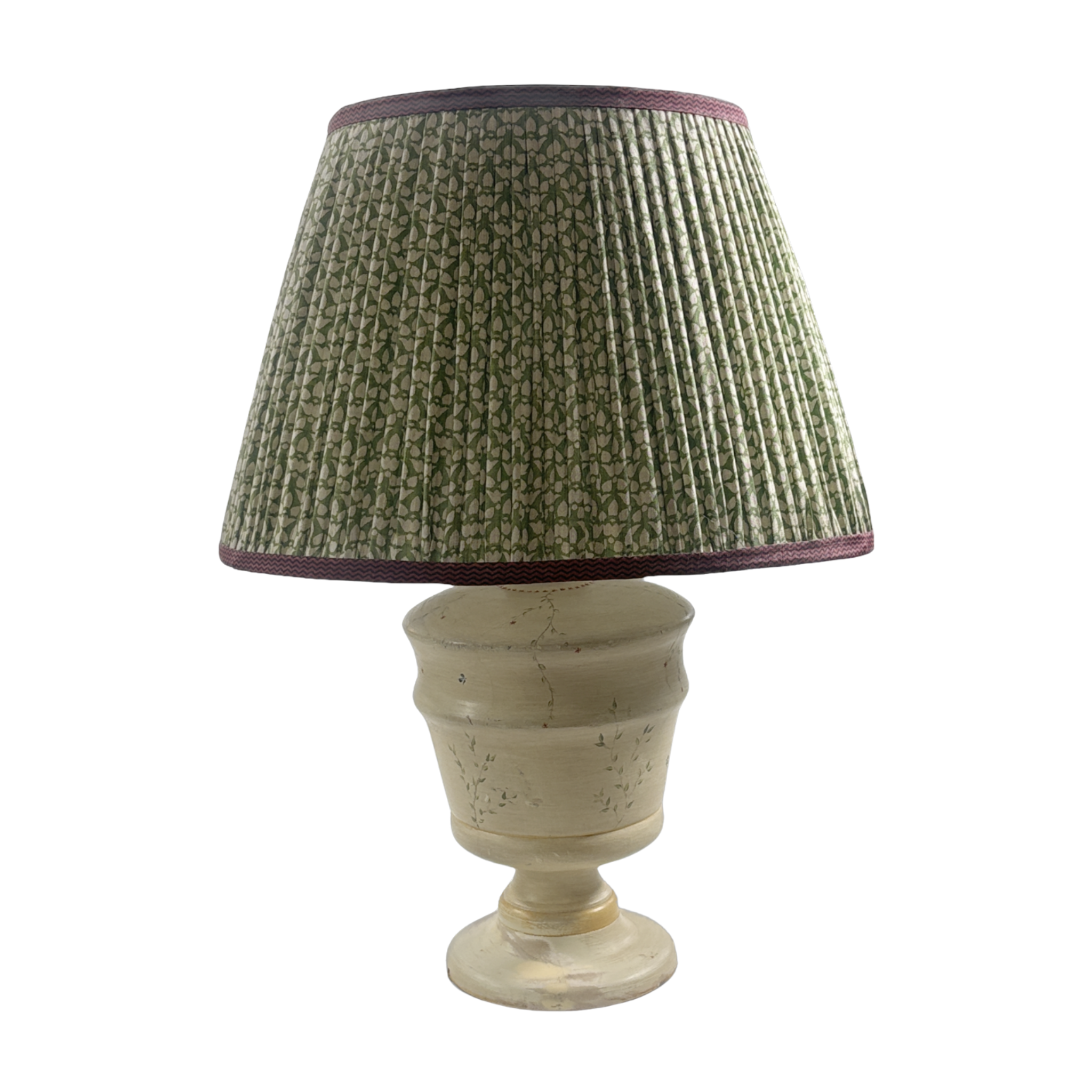 Pair of Distressed Flower Lamps