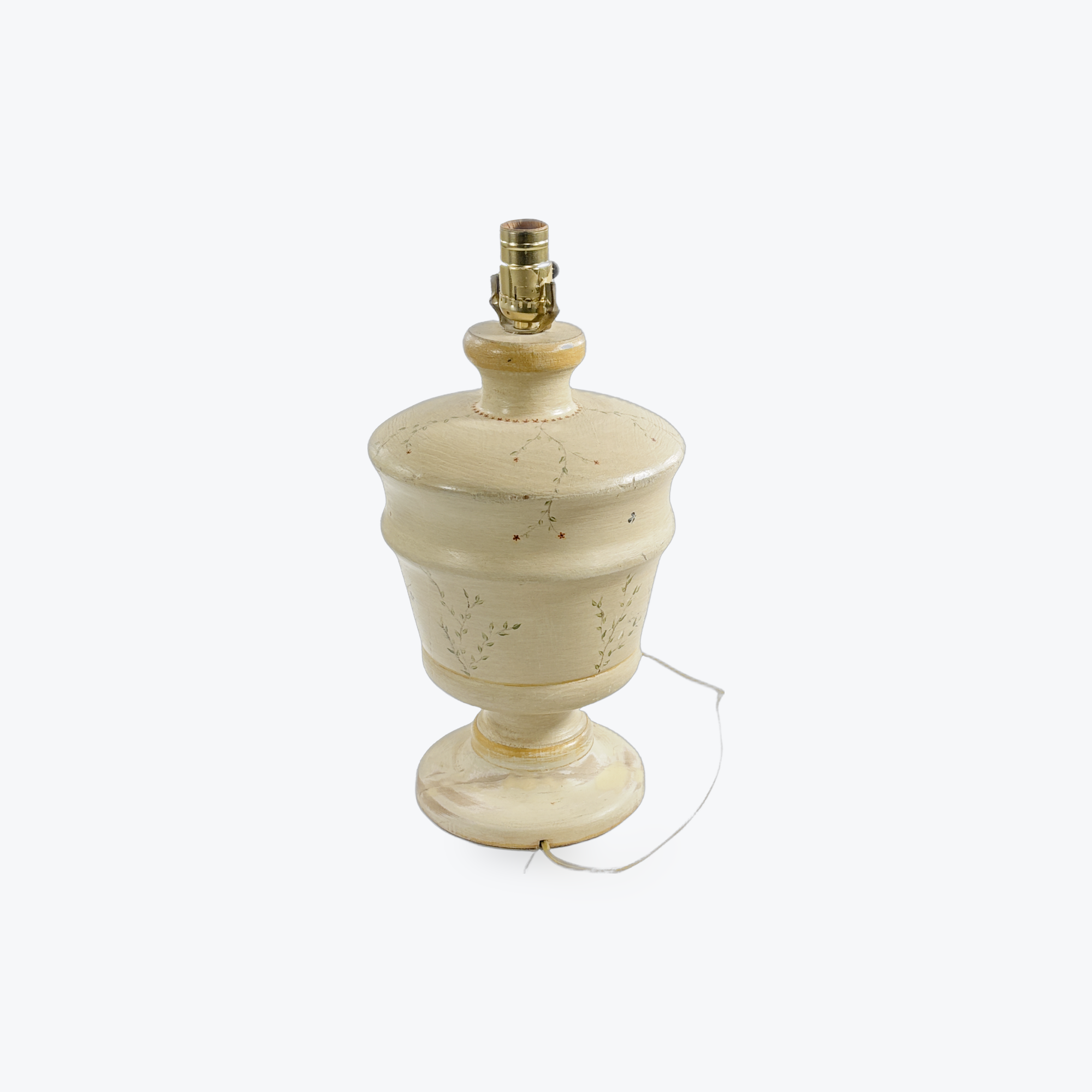 Pair of Distressed Flower Lamps