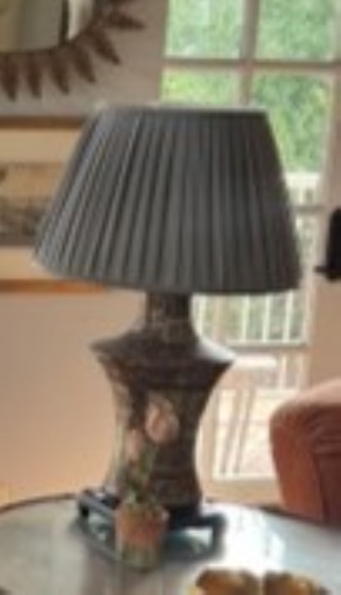 Fog Blue Box Pleated Lampshade