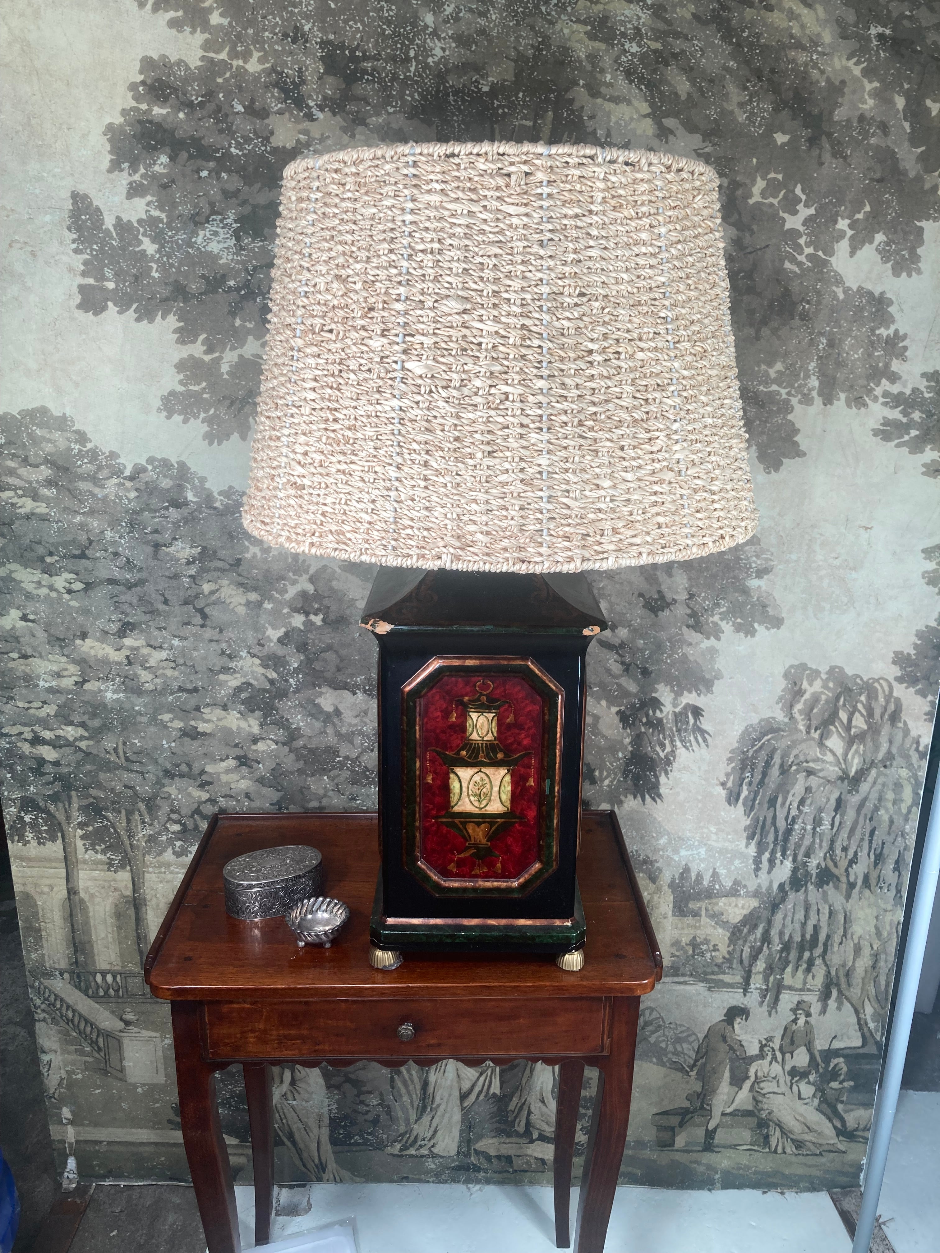 Pair of English Style Tole Cannister Lamps
