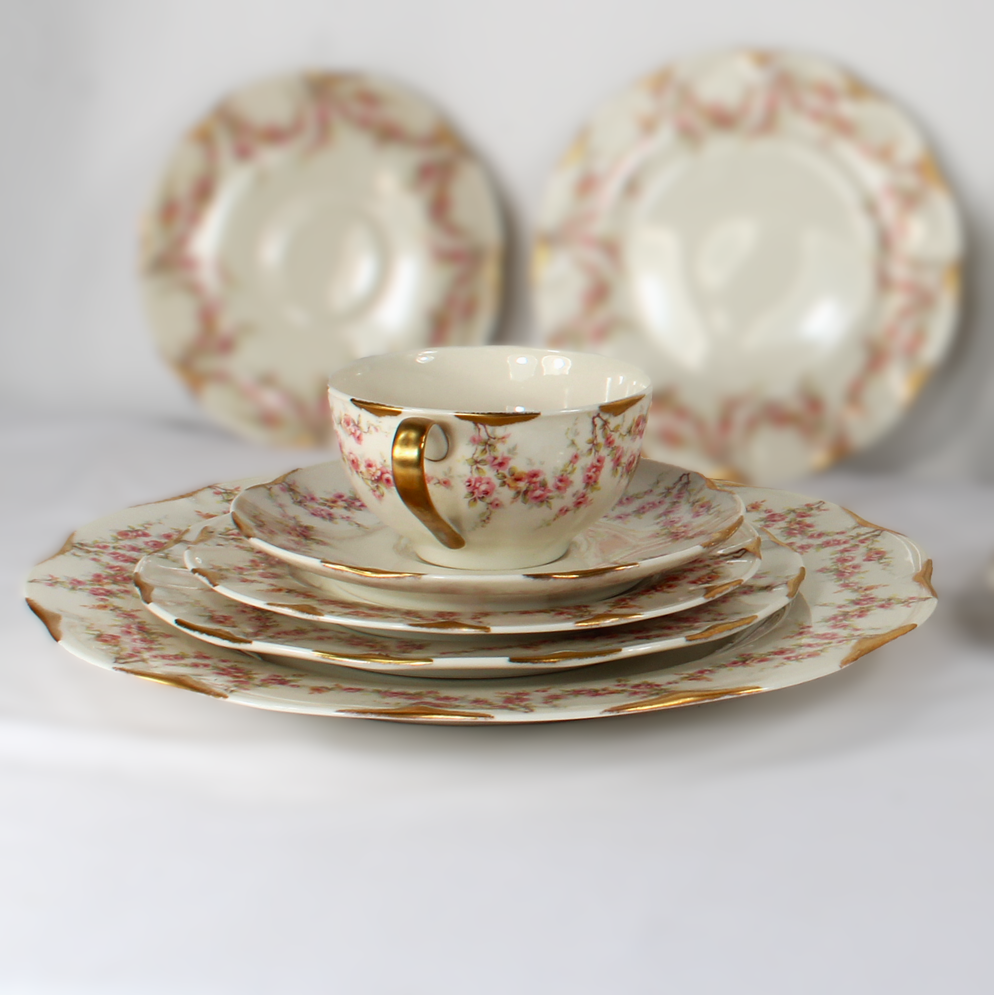 Pink Haviland Varenne Dinnerware (46-piece set)