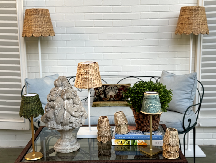 XXL Water Hyacinth Shade Cover (Scalloped in Natural)