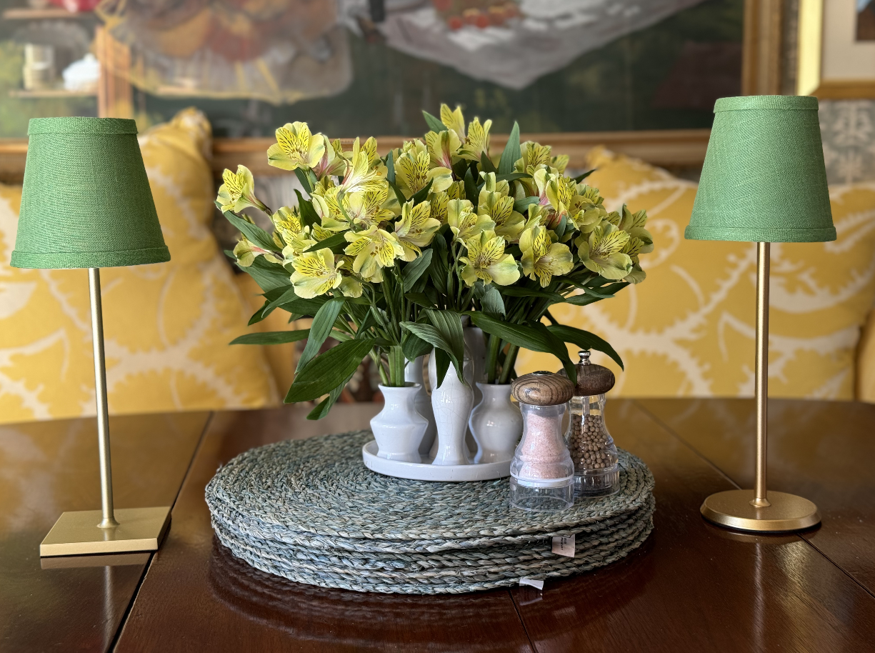 Small Linen Shade Cover in LS Fern Green