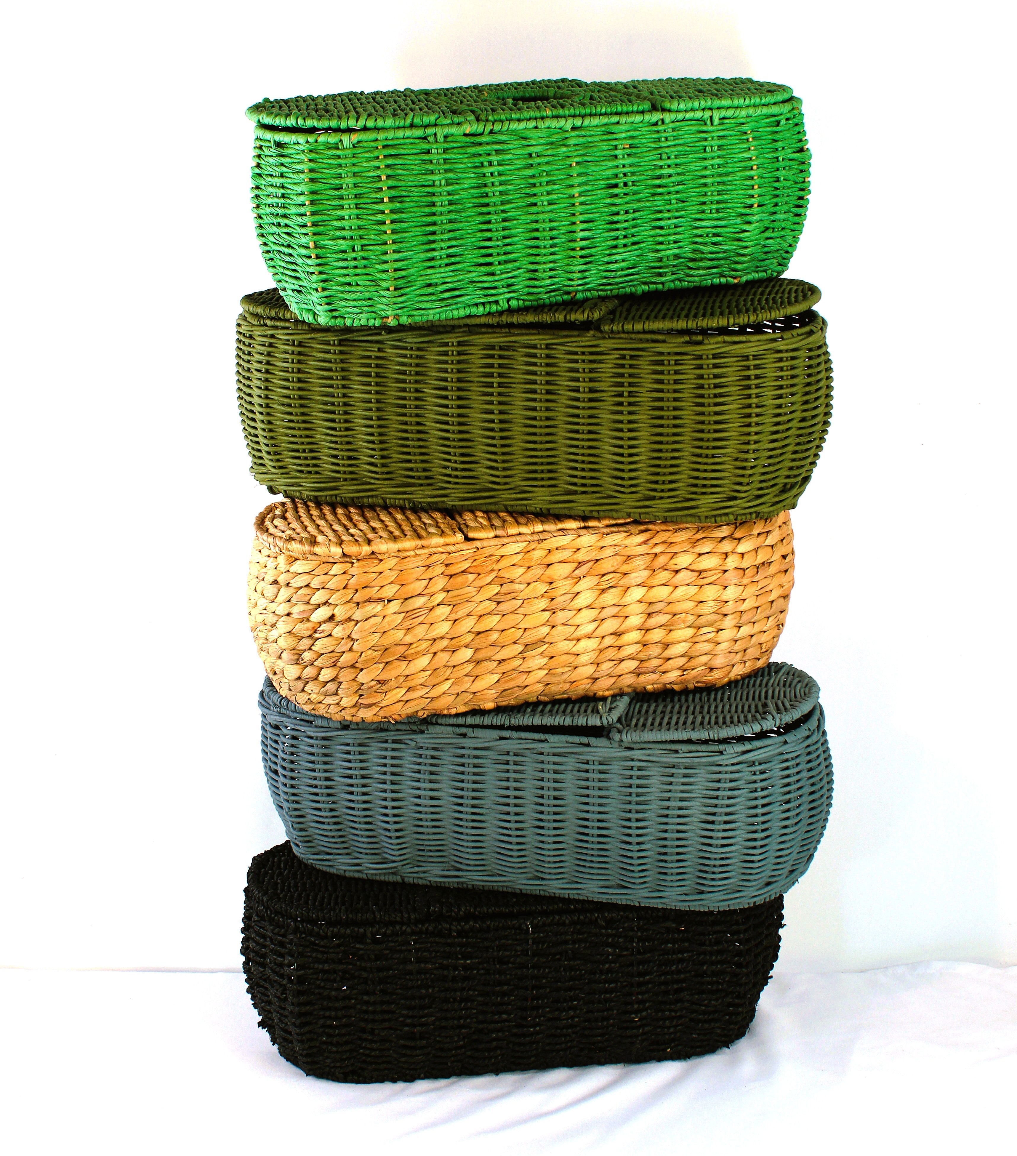 3-Part Rattan Tissue Basket (in Farrow & Ball De Nimes)