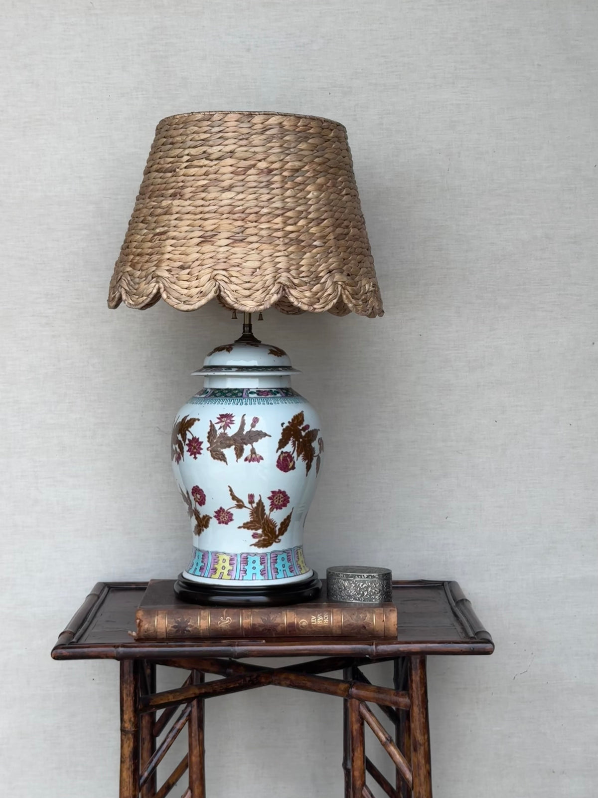Large Chinese Famille Rose lamp