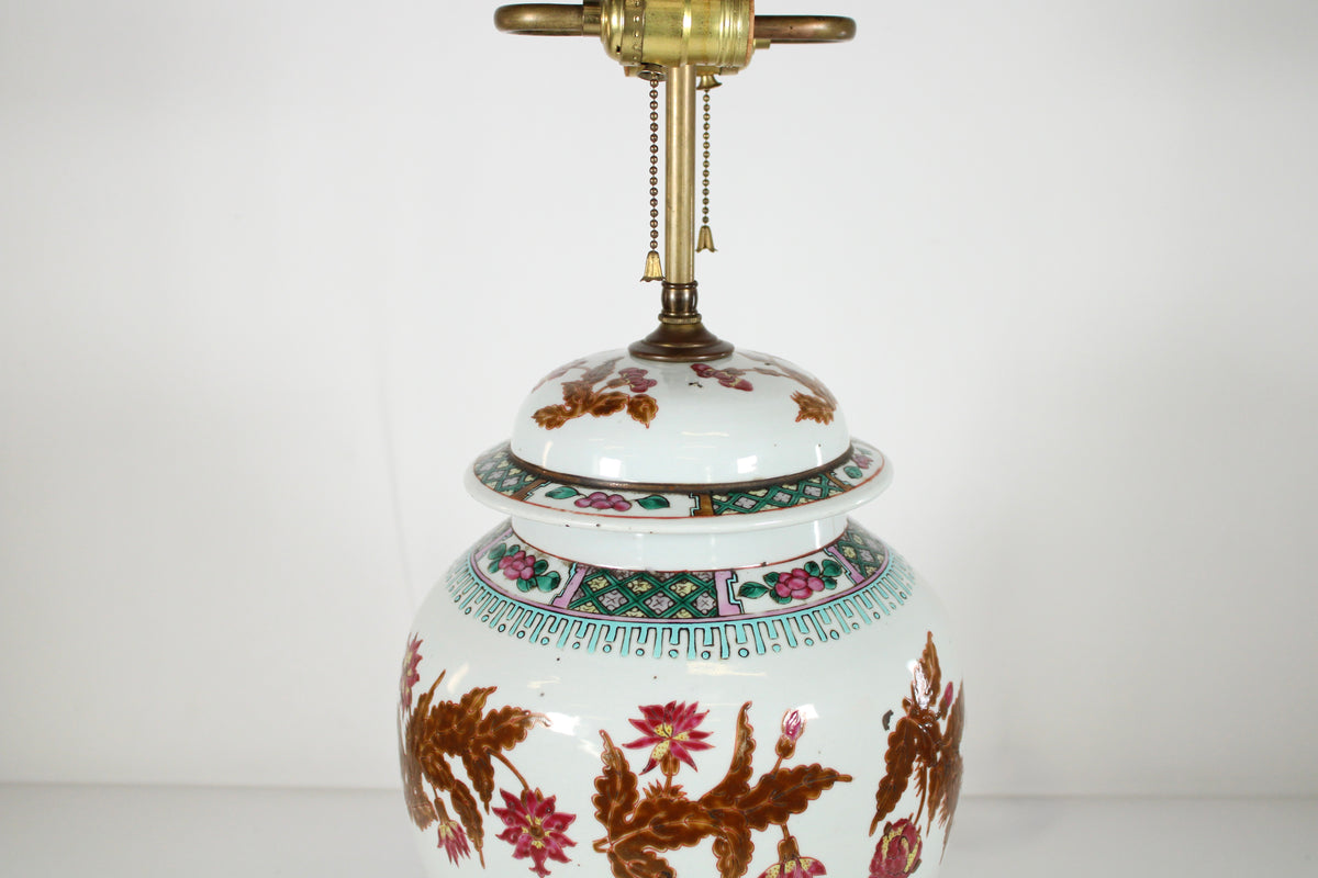 Large Chinese Famille Rose lamp