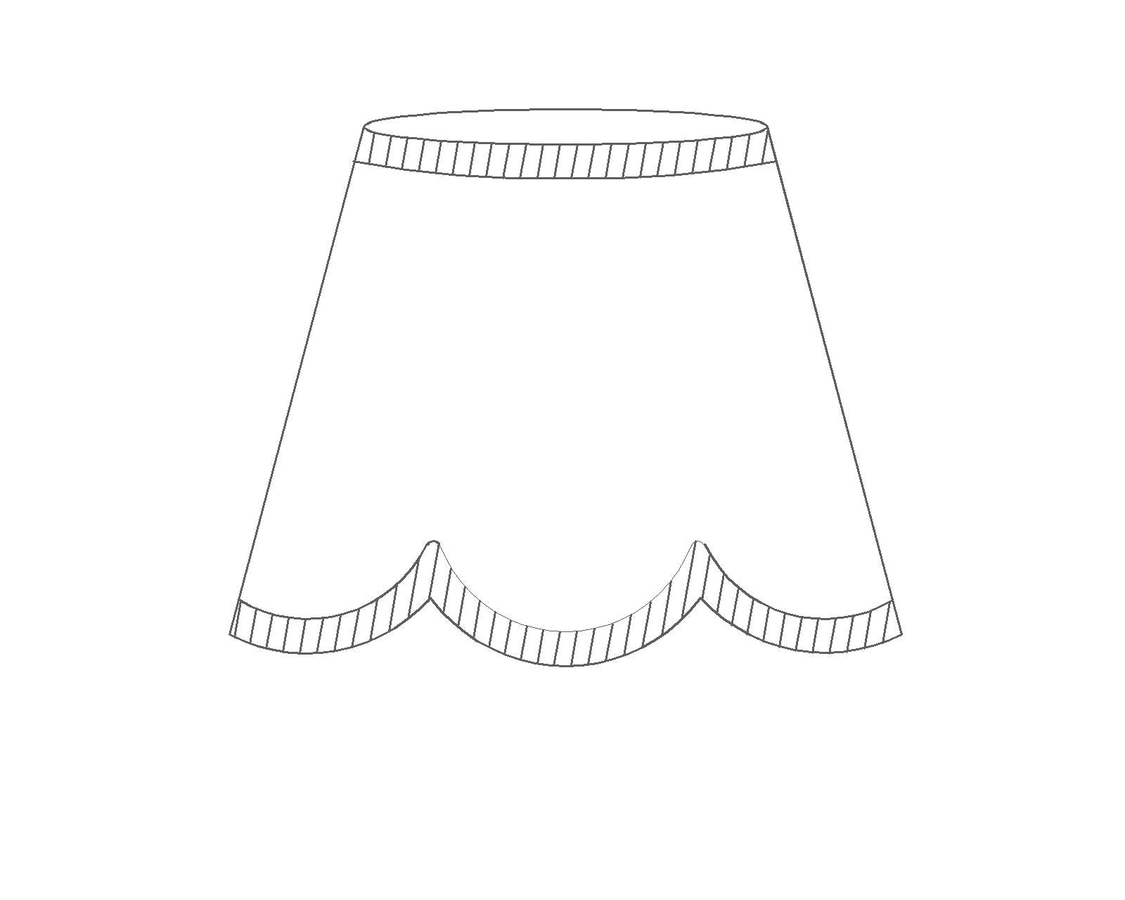 10" Fabric Lampshade (Scalloped in White Linen)