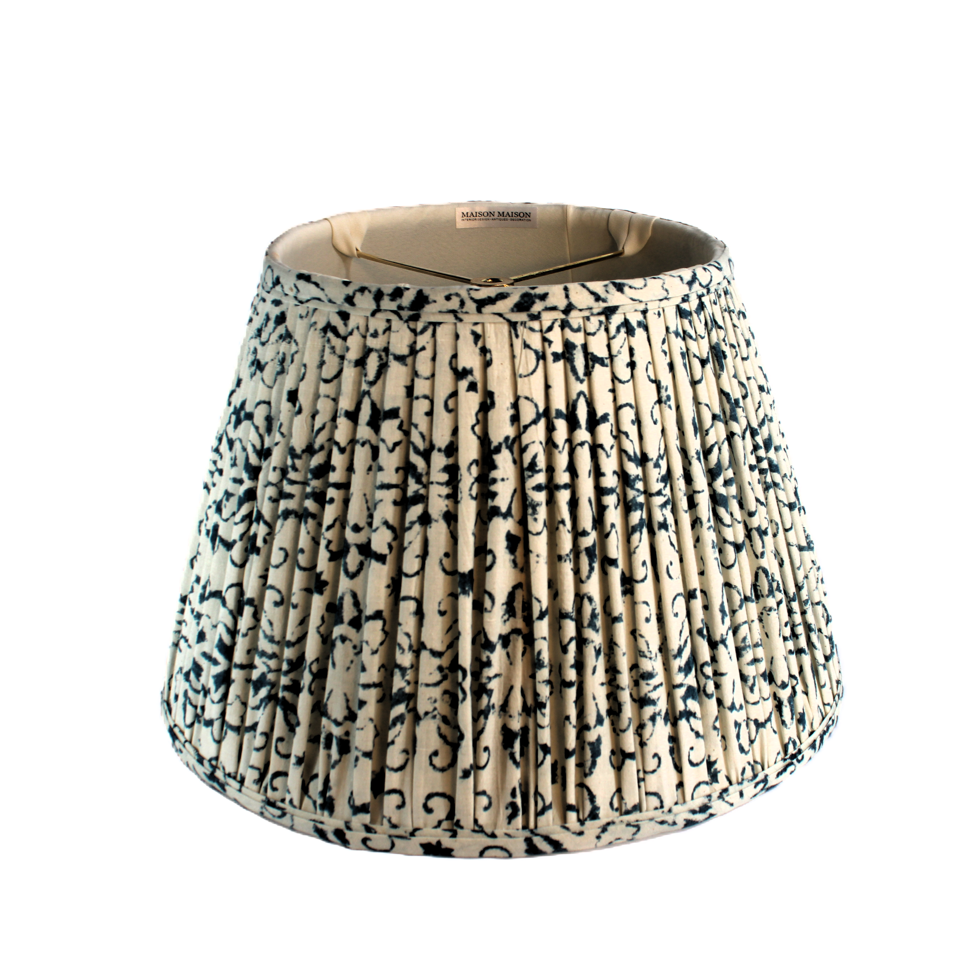 Gathered Fabric Lampshade in Portugal Azul