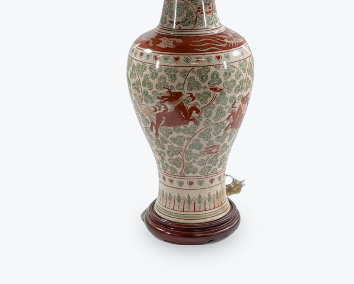 Pair of Chinese Porcelain Baluster Urn Mounted Lamps