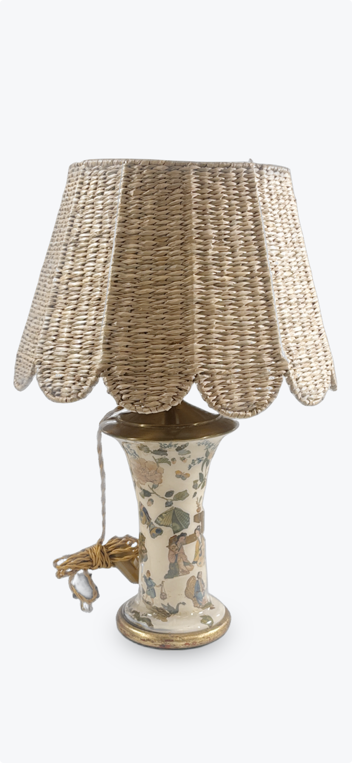 Pair of Decoupage and Painted Lamps