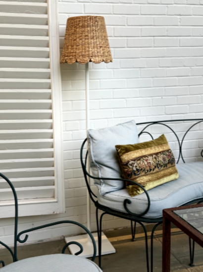 XXL Water Hyacinth Shade Cover (Scalloped in Natural)