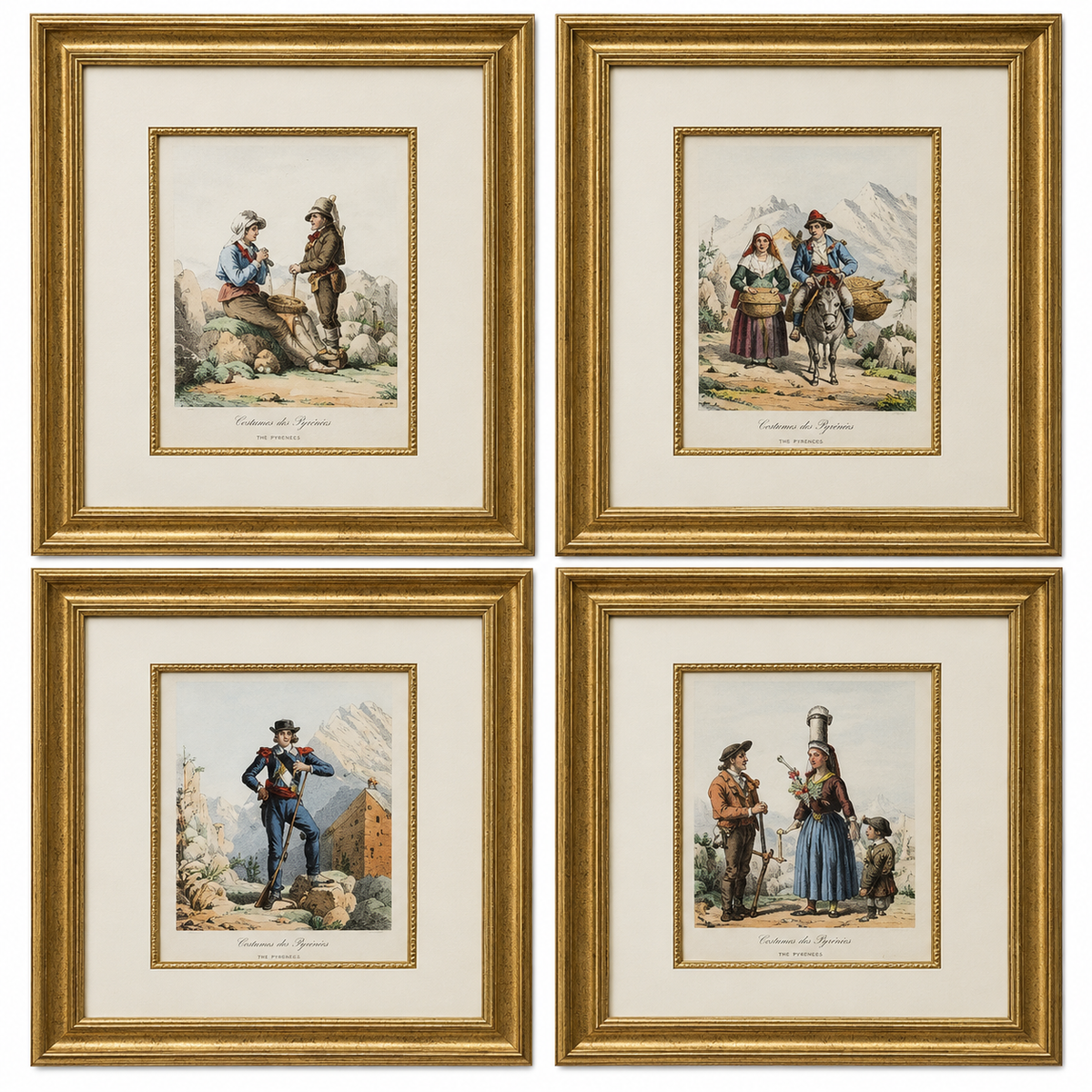 Set of French Pyrenees Lithographs after Pingret