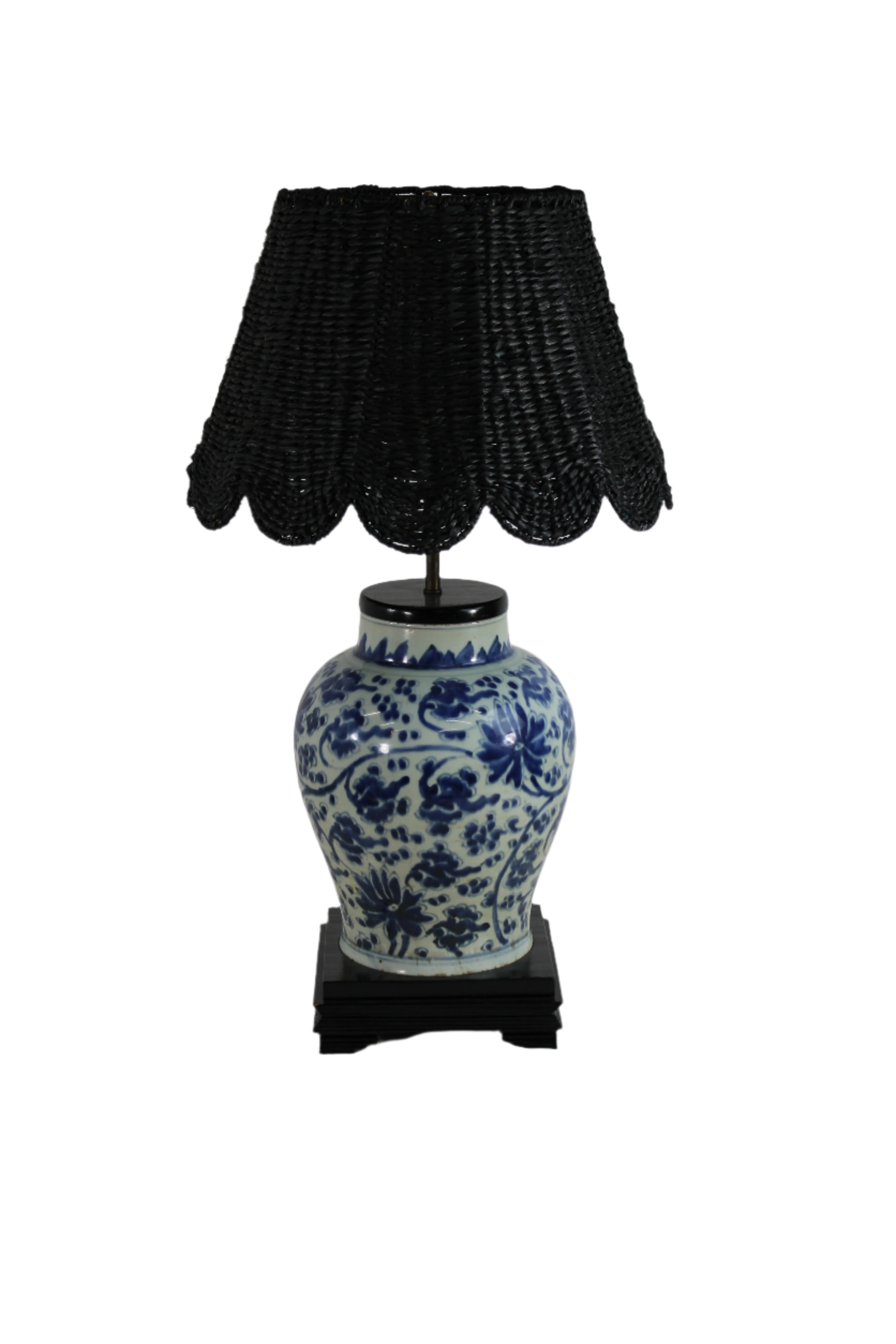 Pair of Chinese Blue and White Porcelain Lamp