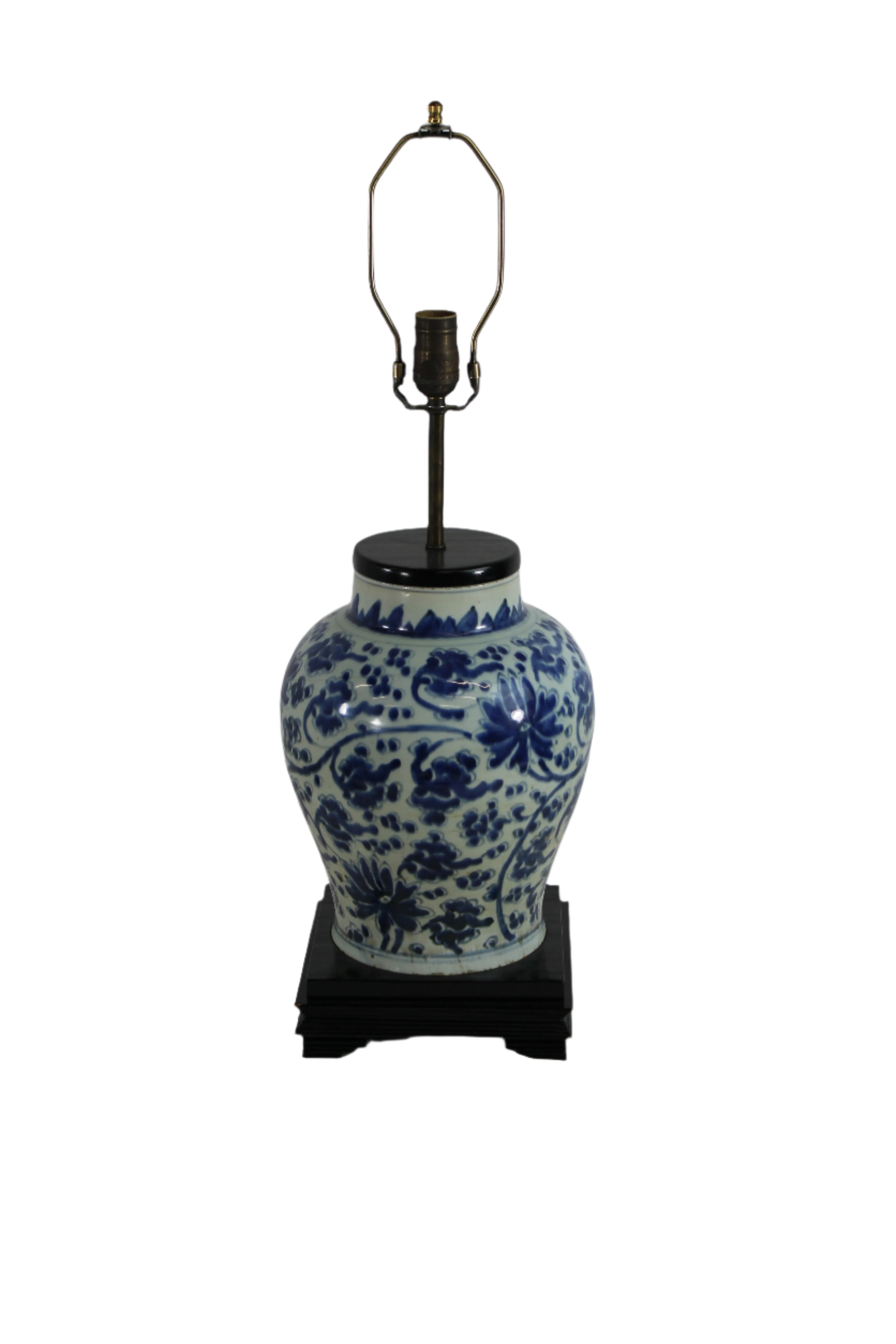 Pair of Chinese Blue and White Porcelain Lamp