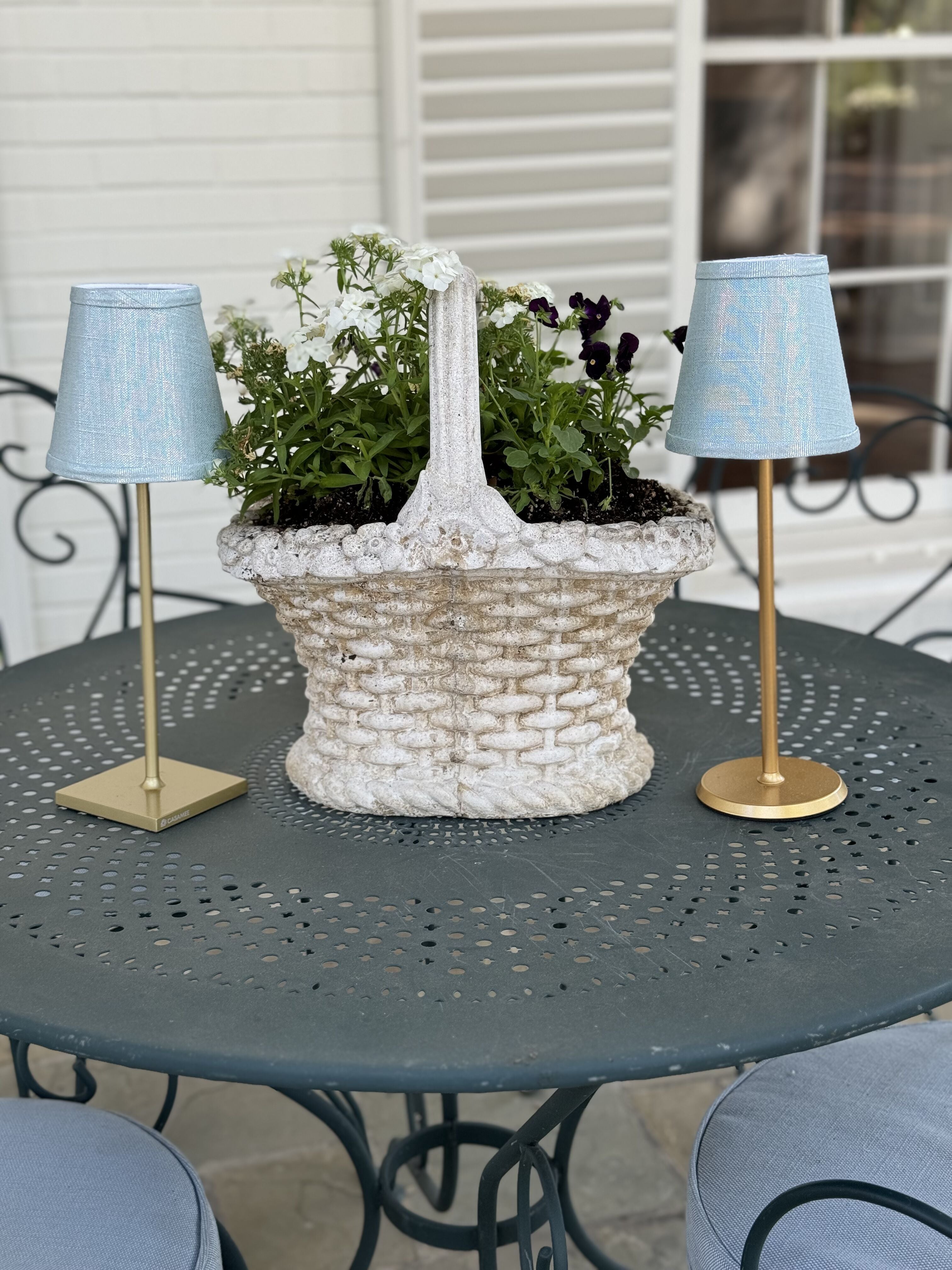 Small Linen Shade Cover in LS Lurex Spa