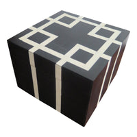 Black and White Cube Bone Inlay Box