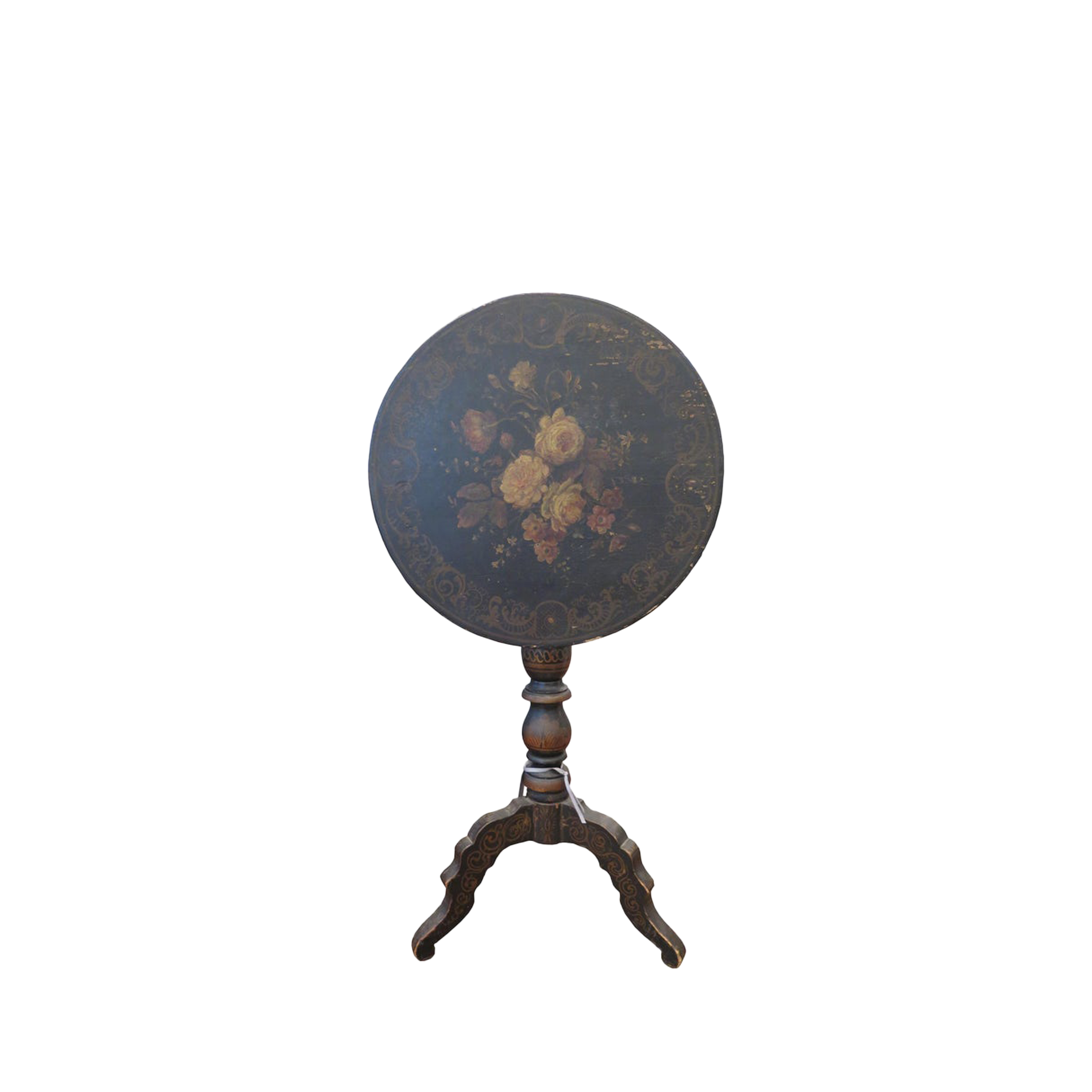 19th Century Tole Tilt-Top Parlor Table