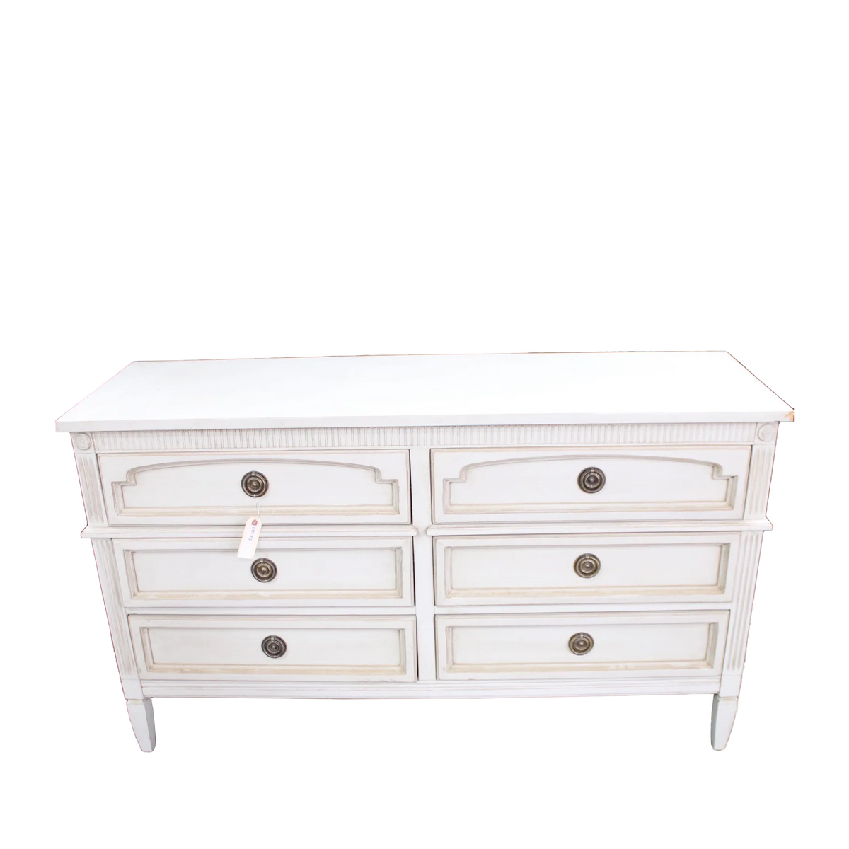 Painted Swedish Gustavian Style Six Drawer Chest