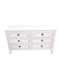 Painted Swedish Gustavian Style Six Drawer Chest