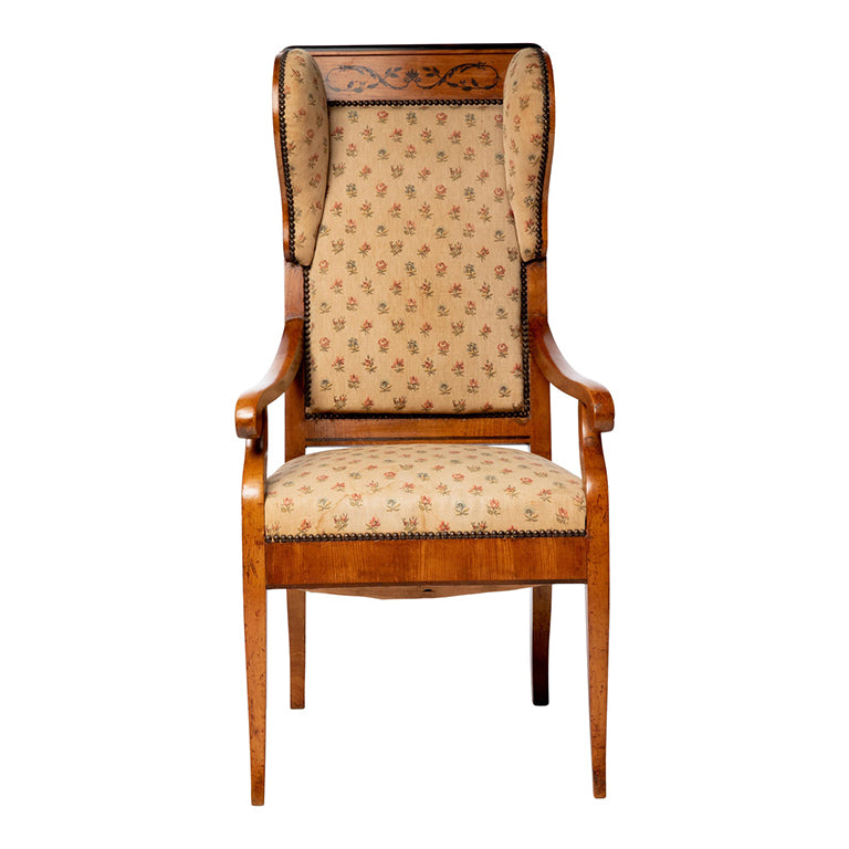 Mid 19th Century Biedermeier Style Wingback Armchair