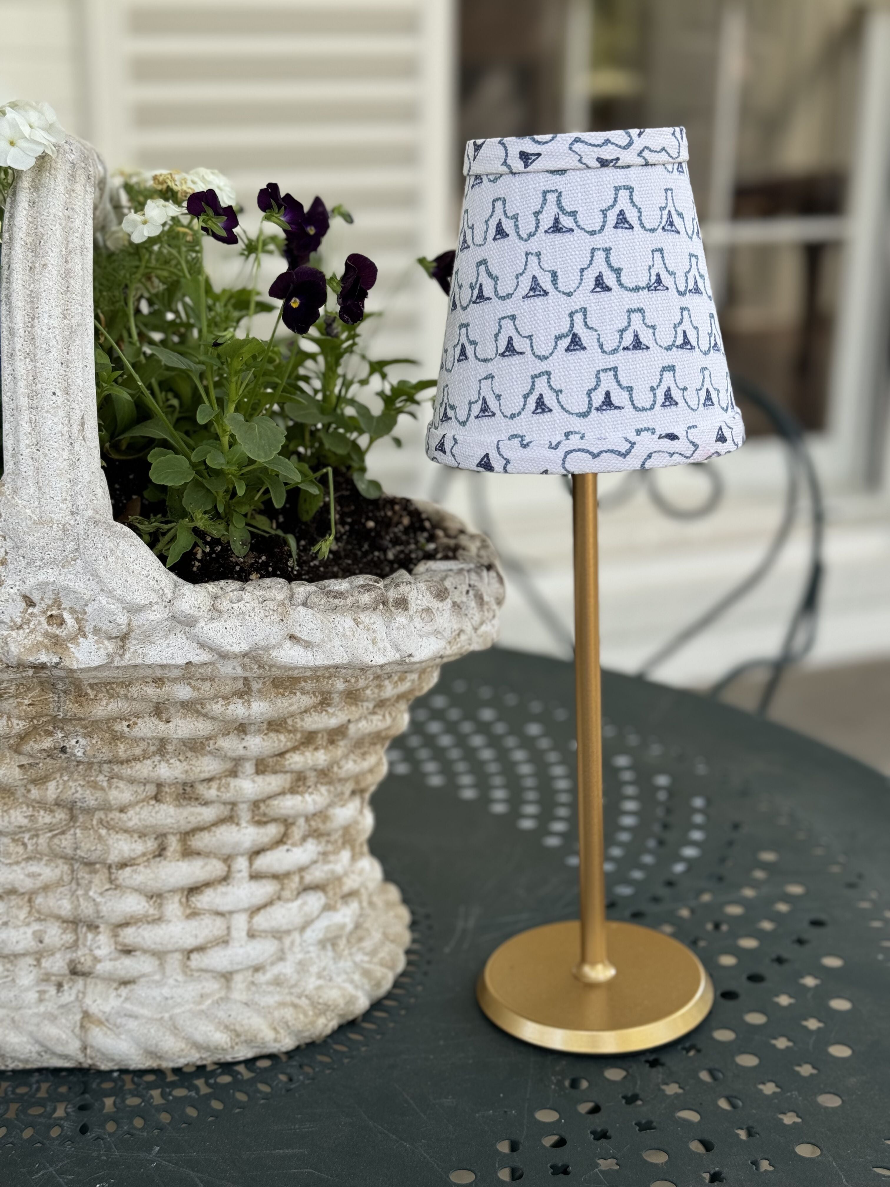 Small Linen Shade Cover in LS 522 Sailboat
