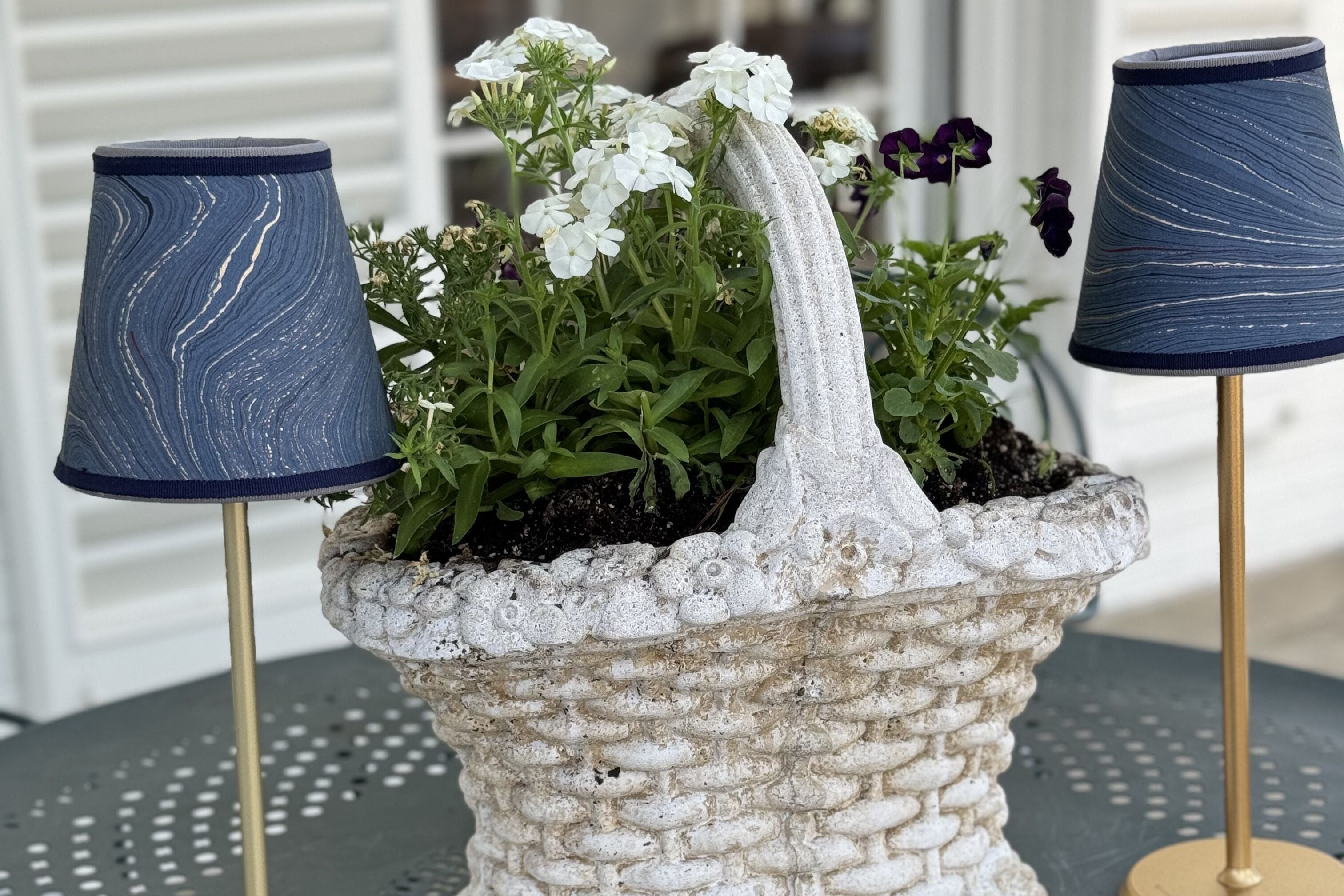 Small Marble Shade Cover in Sapphire