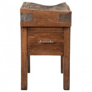 Early 19th c. Solid Wood French Butcher Block Table