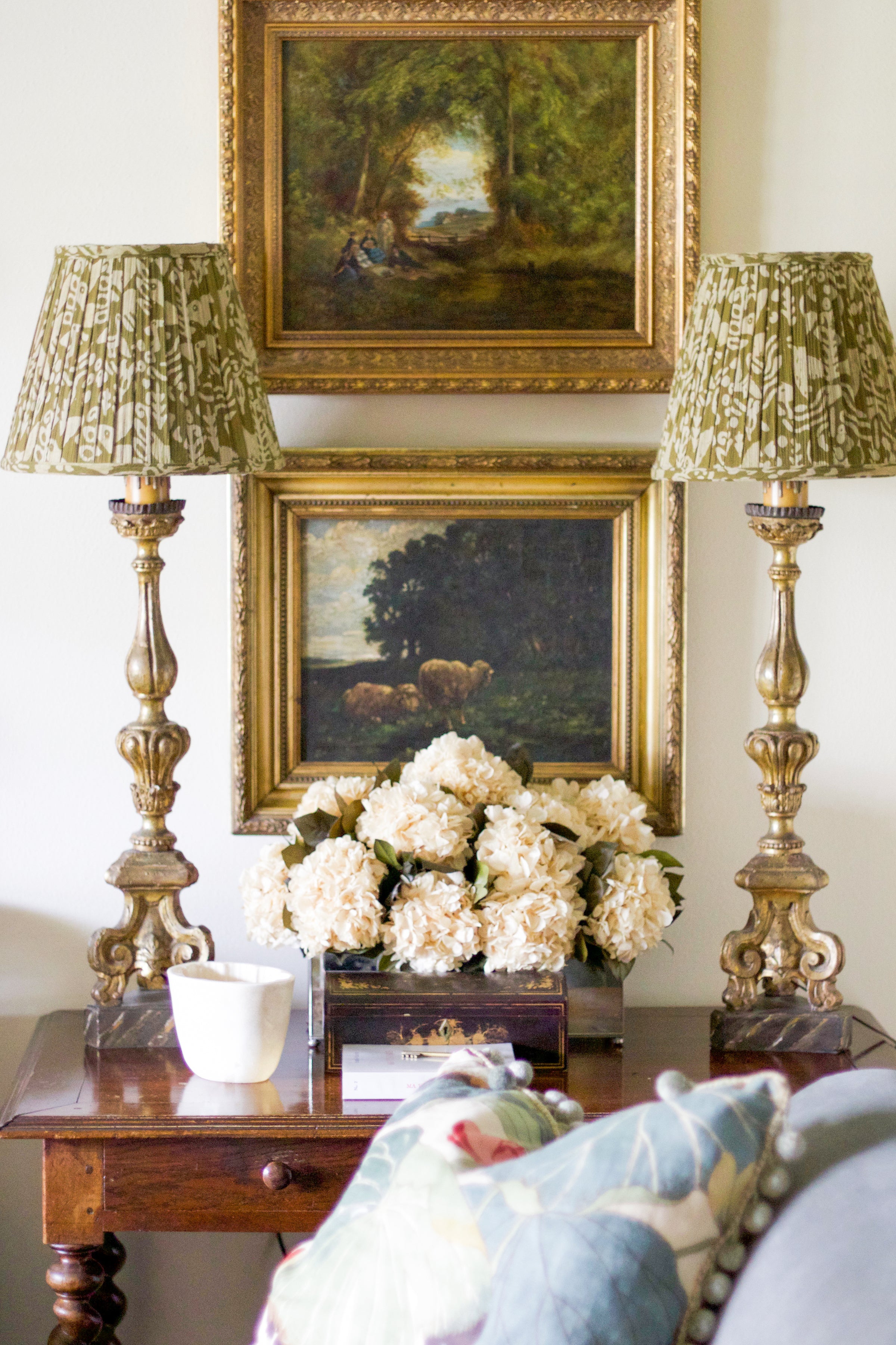 Gathered Fabric Drum in Free Bird