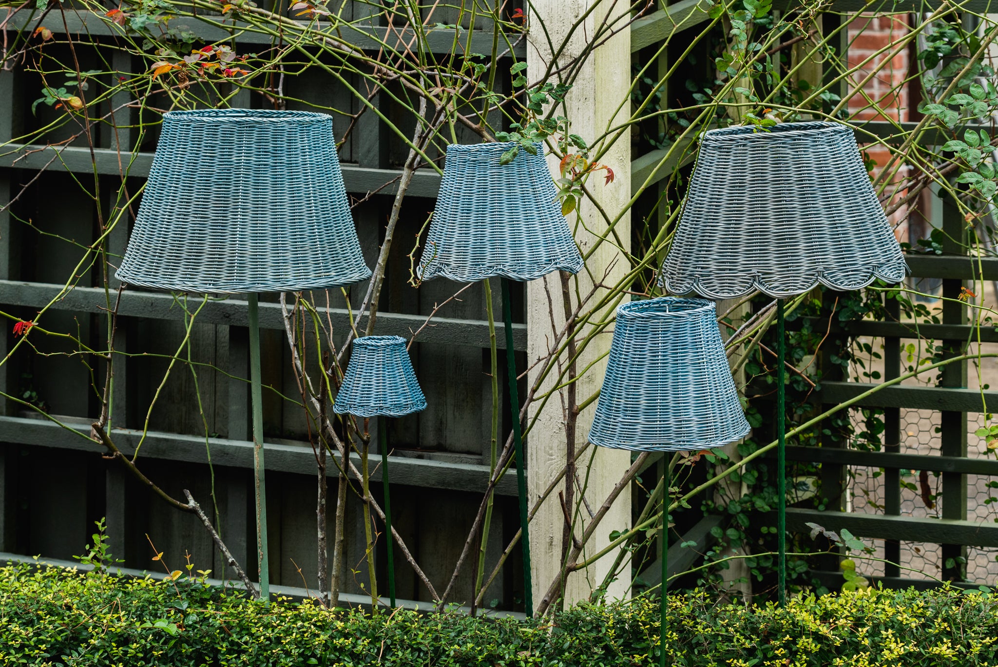 Rattan Lampshades (Empire in Aegean Teal)