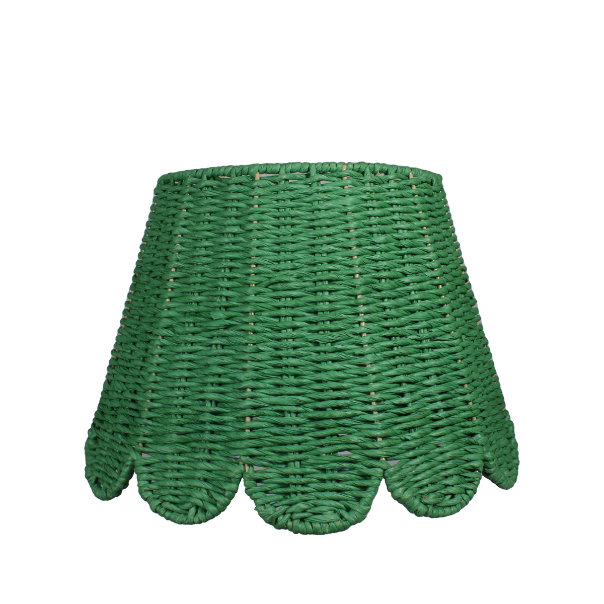 Scalloped Lampshade in Twisted Rope Green