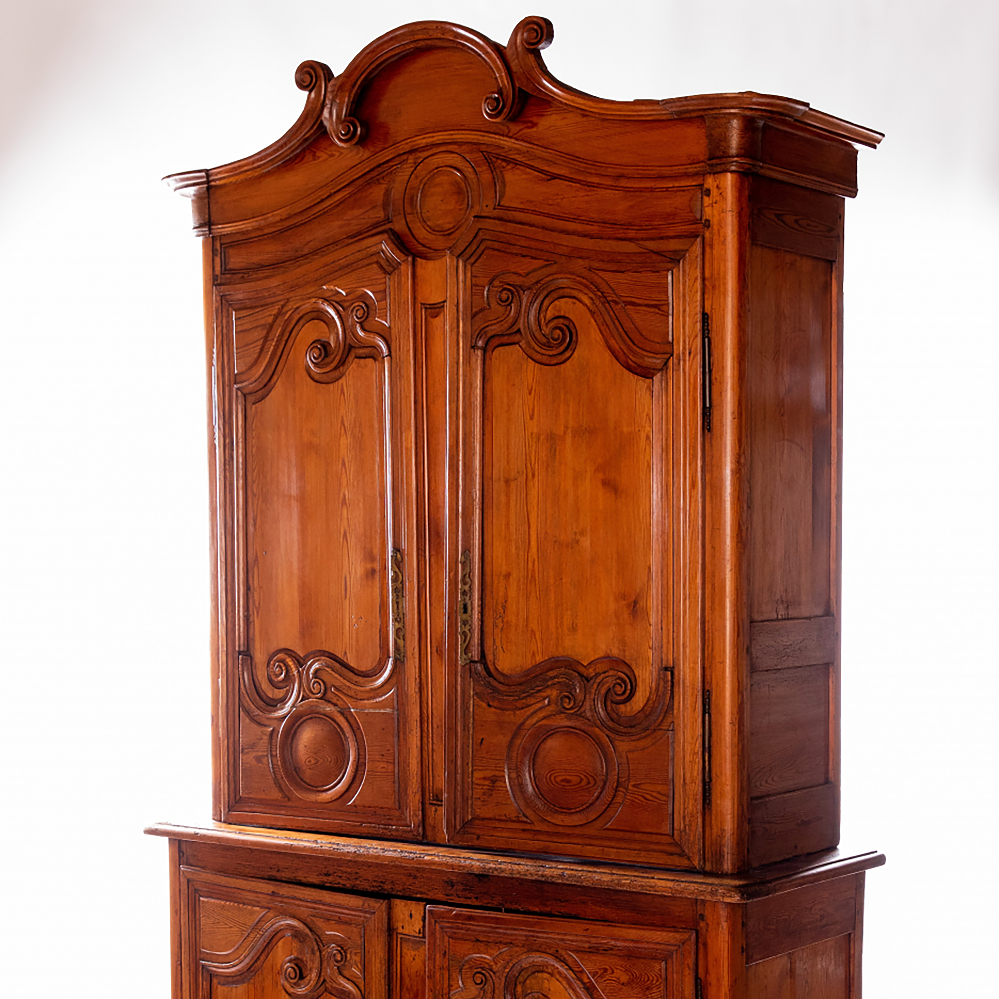 18th Century French Carved Pine Hutch