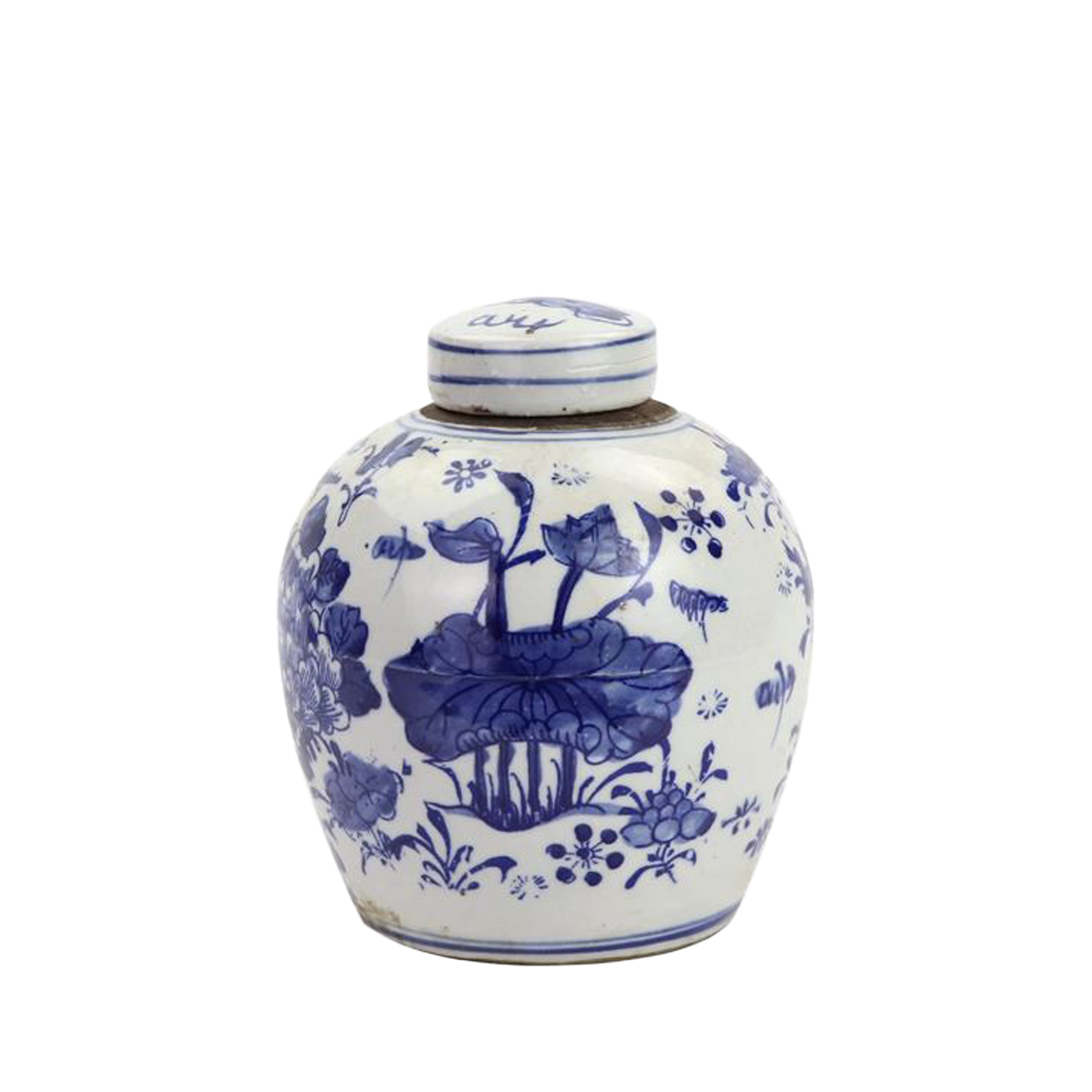 BW Tiny Lid Mini Jar Peony Lotus Motif